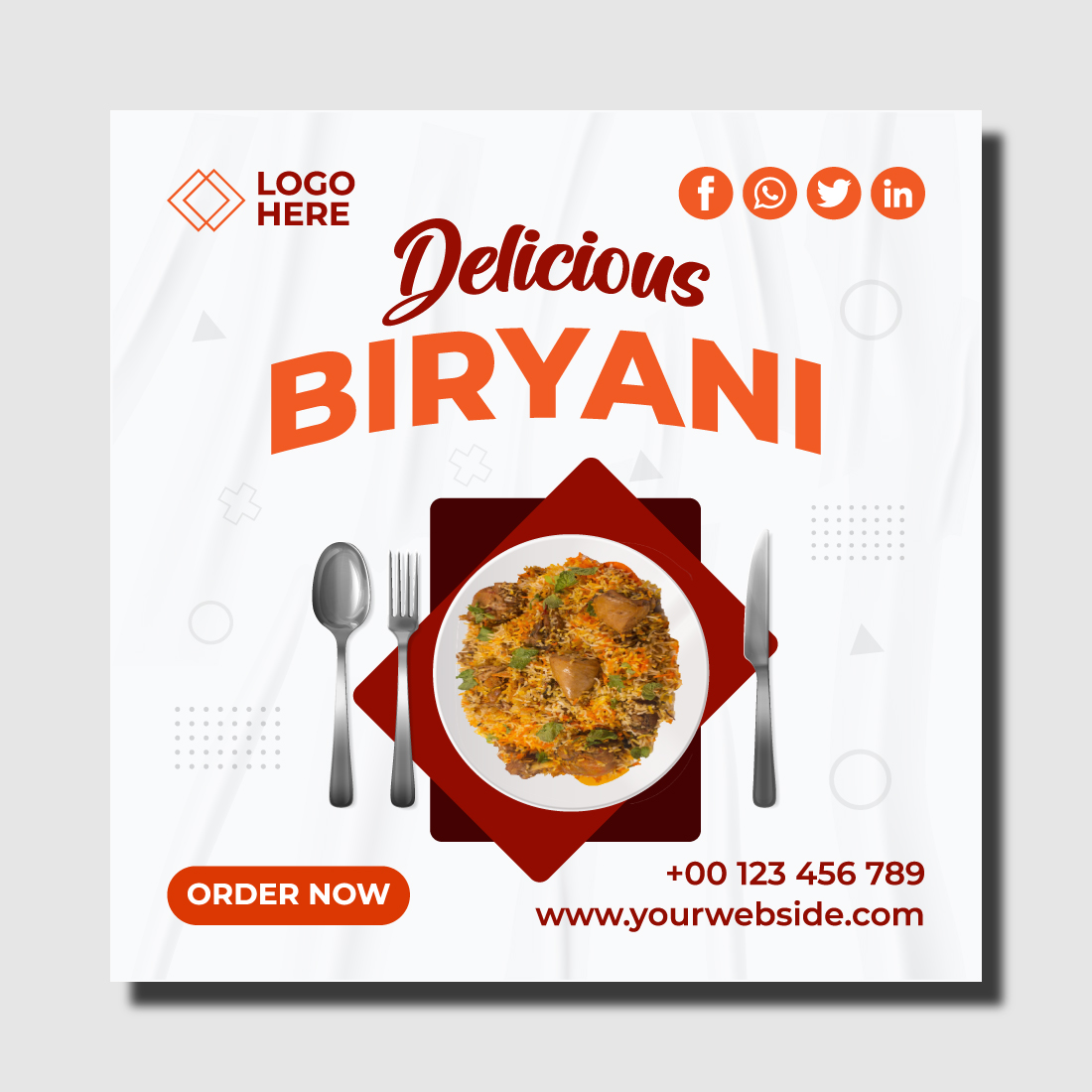 Delicious Biryani- social media post preview image.