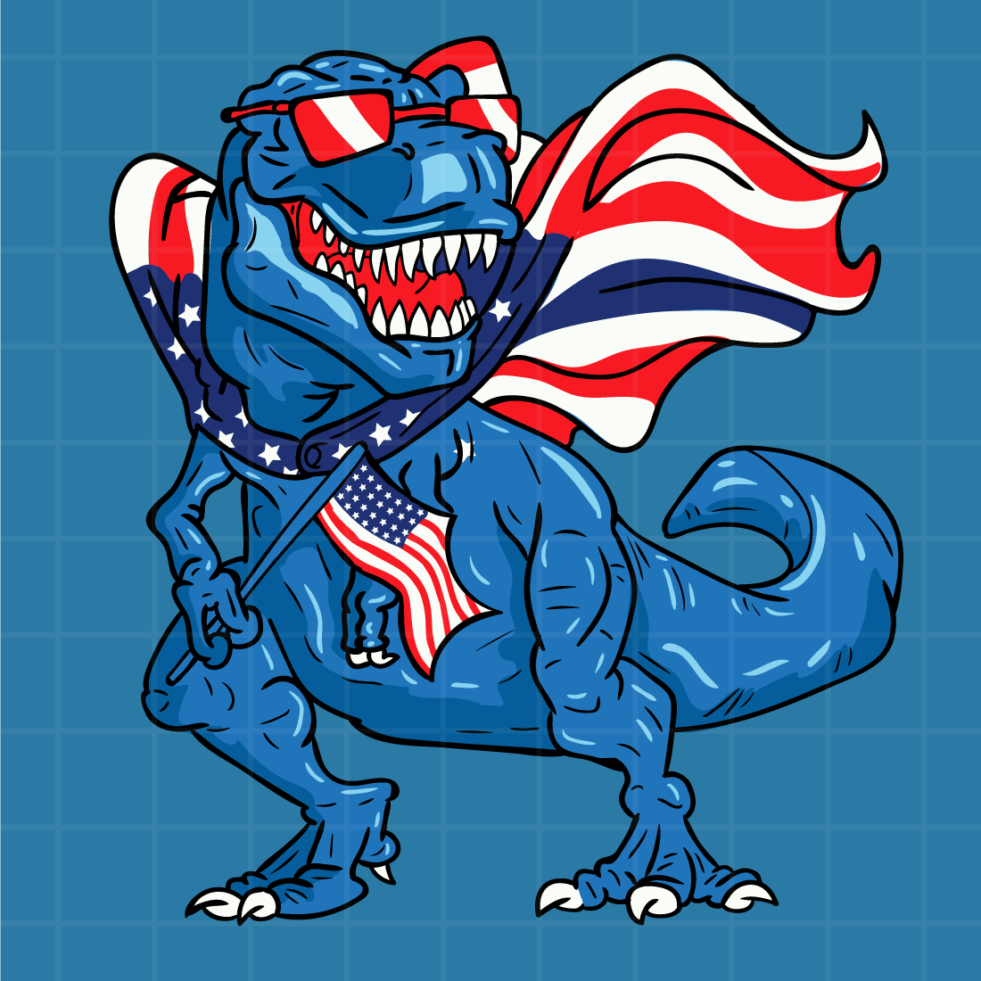 Amerisaurus Rex Independence Day American Flag 4th of July preview image.