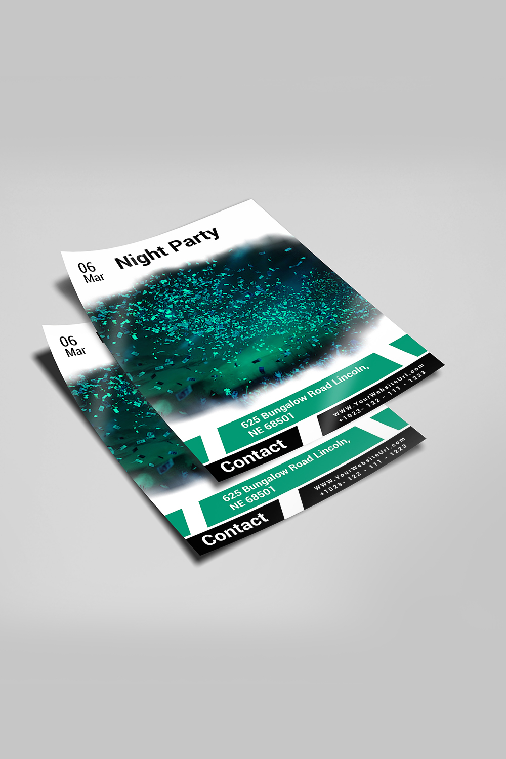 Night Party Poster design pinterest preview image.