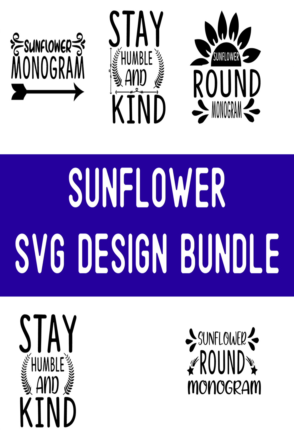 sunflower SVG Design Bundle pinterest preview image.