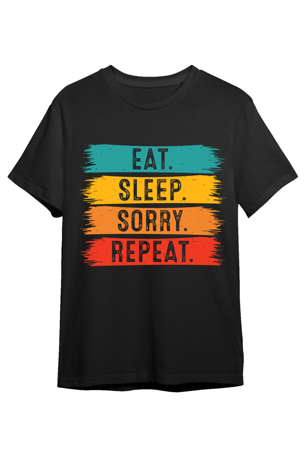 Eat Sleep Sorry Repeat typography indoor game design for t-shirts, cards, frame artwork, phone cases, bags, mugs, stickers, tumblers, print, etc pinterest preview image.