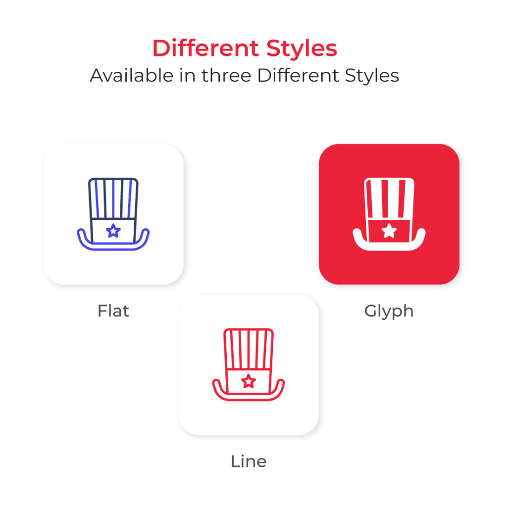 Set of 4th july Colored Line Icons - MasterBundles