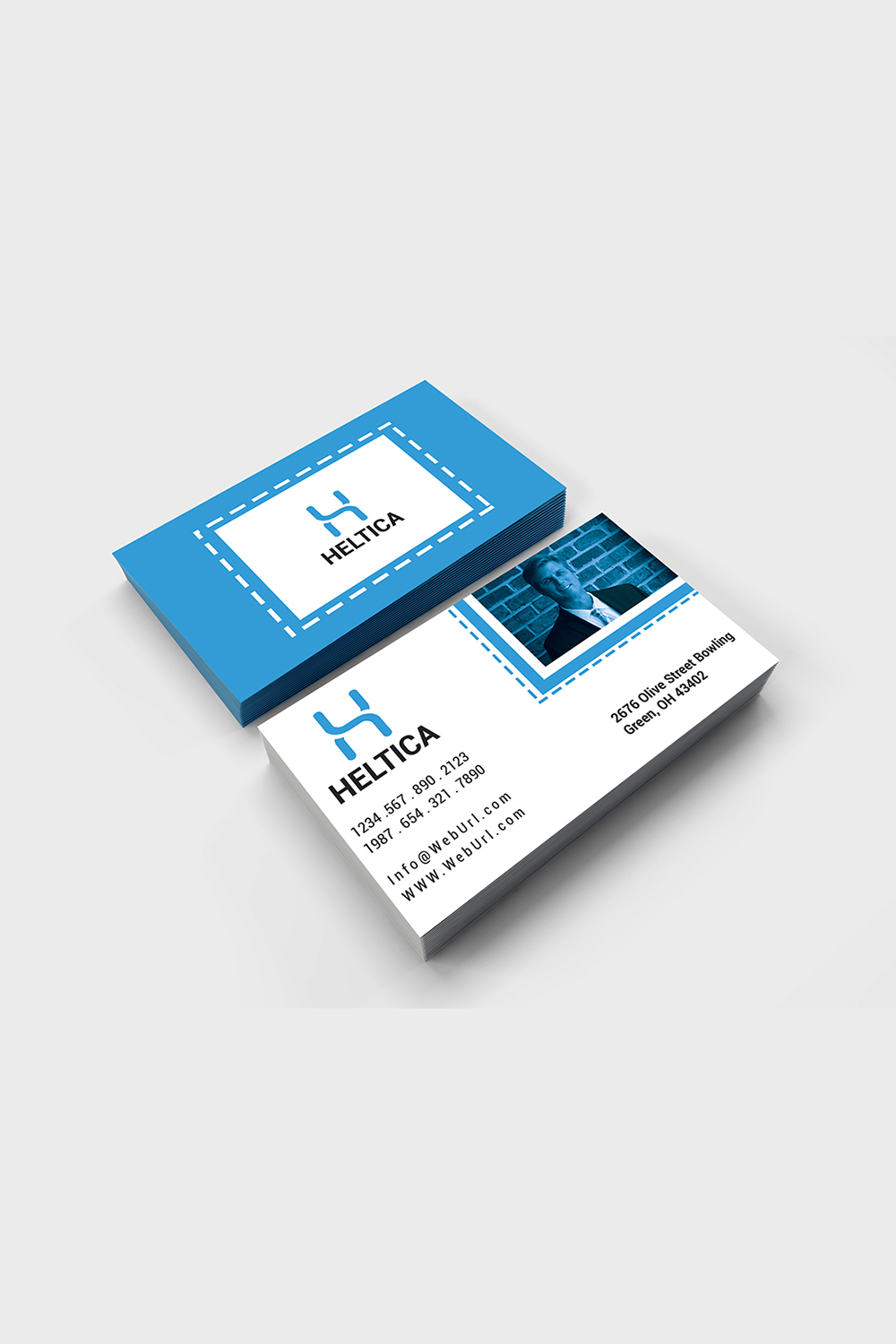 Modern Business card design pinterest preview image.