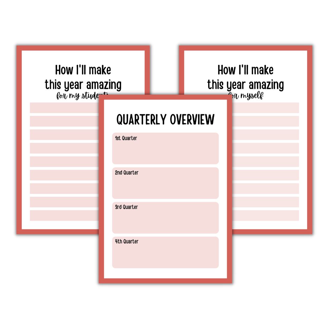 Teacher Planner Canva Template preview image.