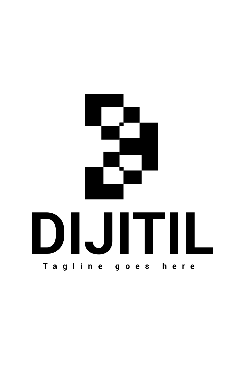 Letter D logo design pinterest preview image.