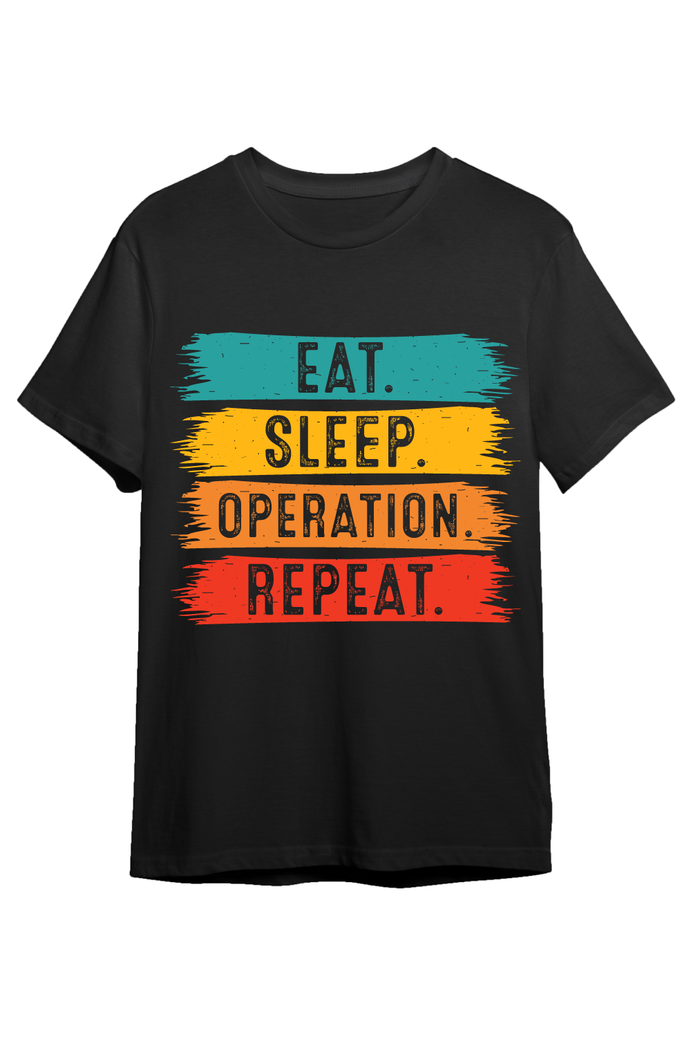 Eat Sleep Operation Repeat typography indoor game design for t-shirts, cards, frame artwork, phone cases, bags, mugs, stickers, tumblers, print, etc pinterest preview image.