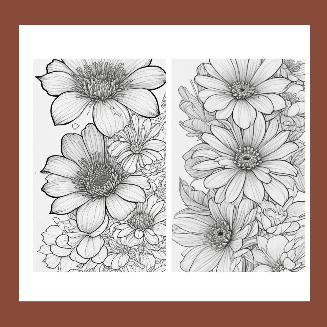 Beautiful and stunning , beautiful and sweet flower coloring page for adult 1 preview image.