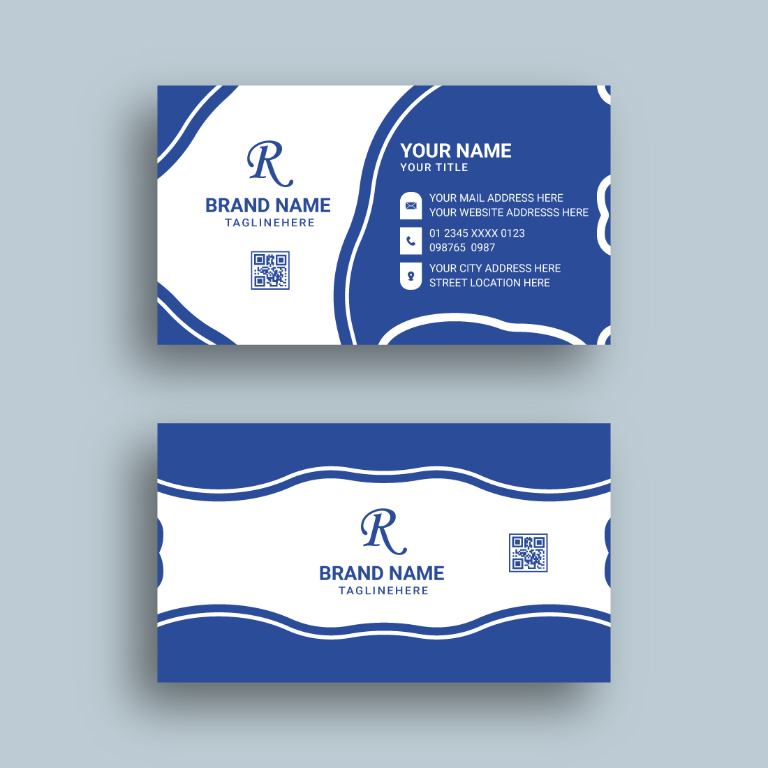Two business card designs preview image.