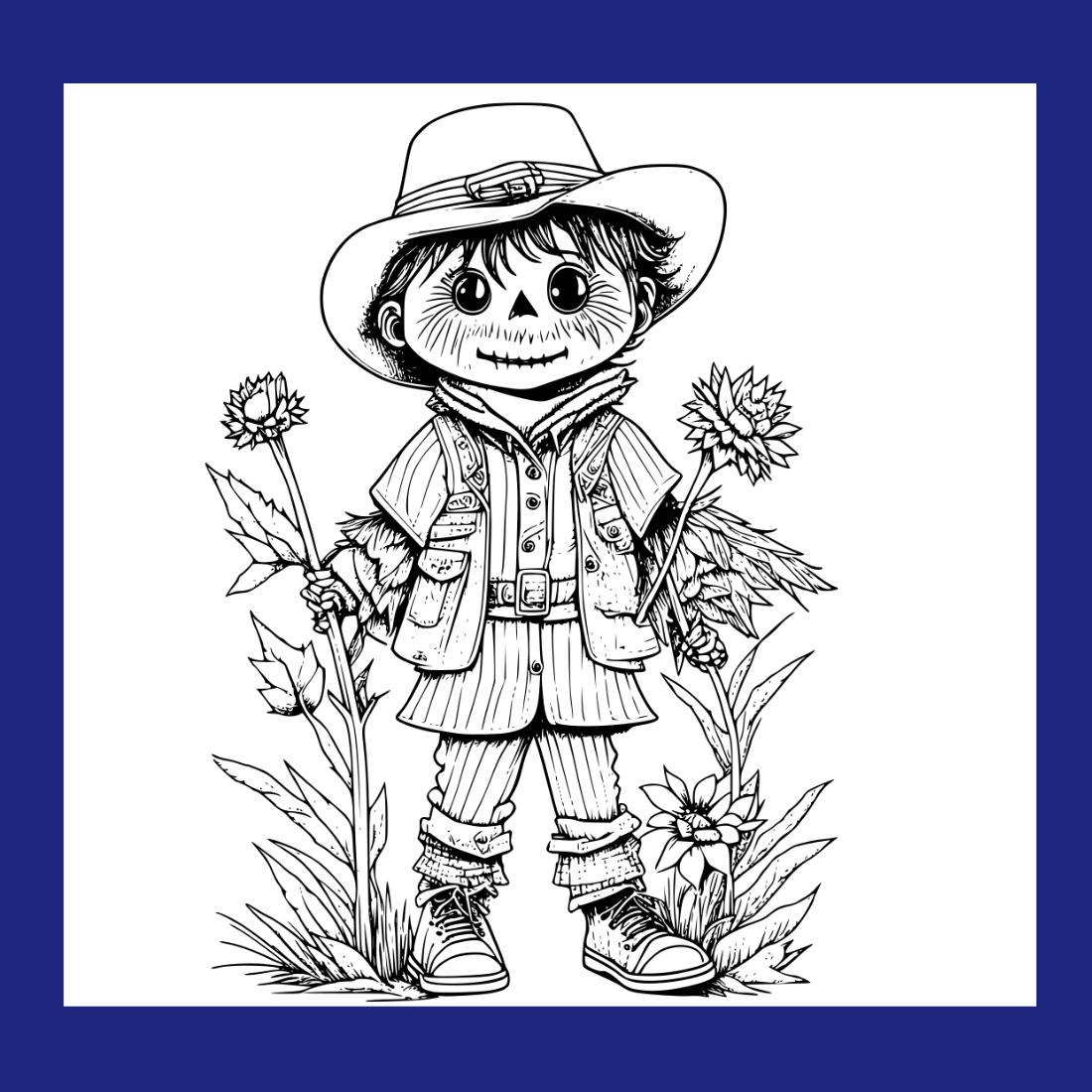 thanksgiving scarecrow coloring pages
