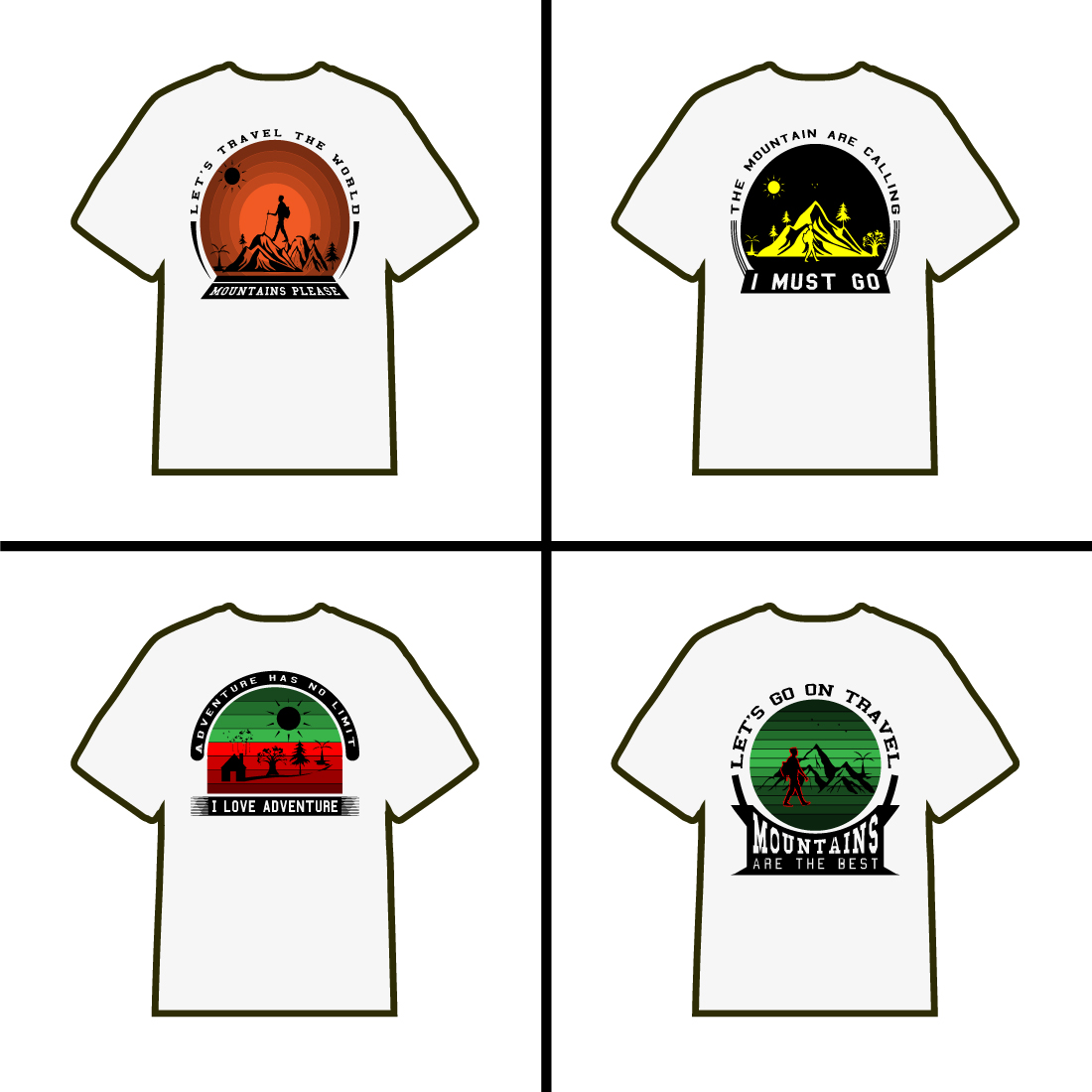 04 Adventure T-shirt design preview image.