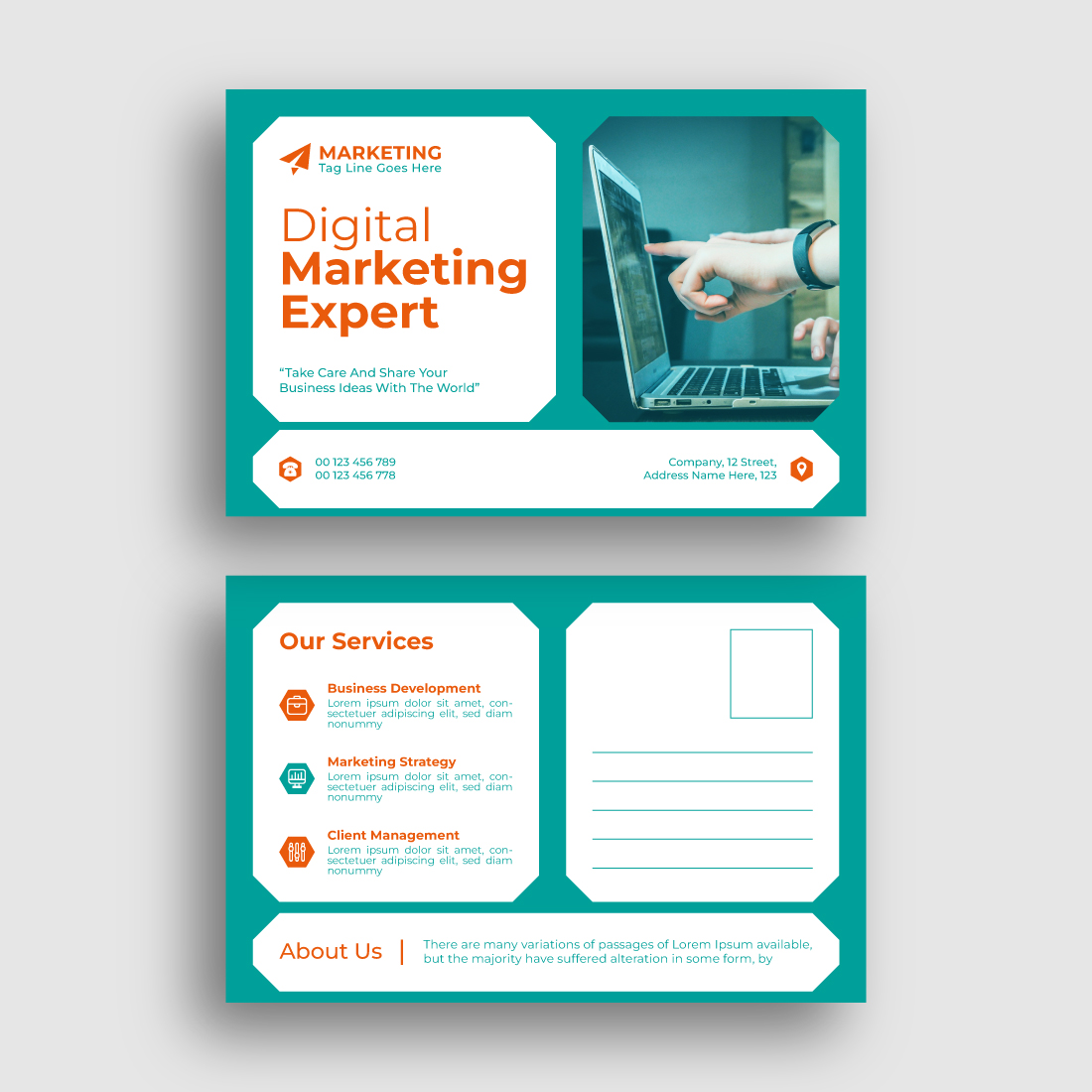02: digital marketing postcard design templates preview image.