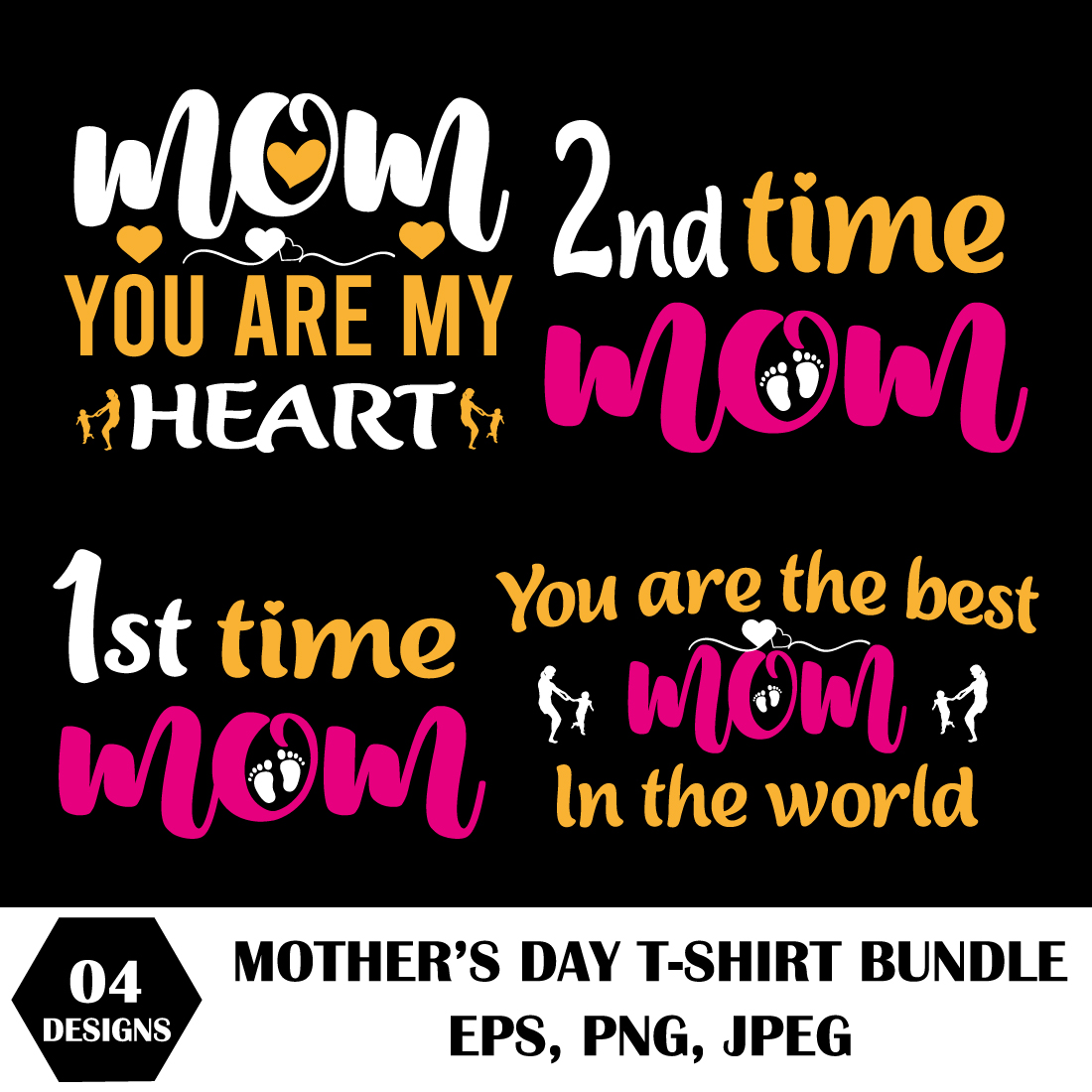 Mother's day t-shirt bundle preview image.