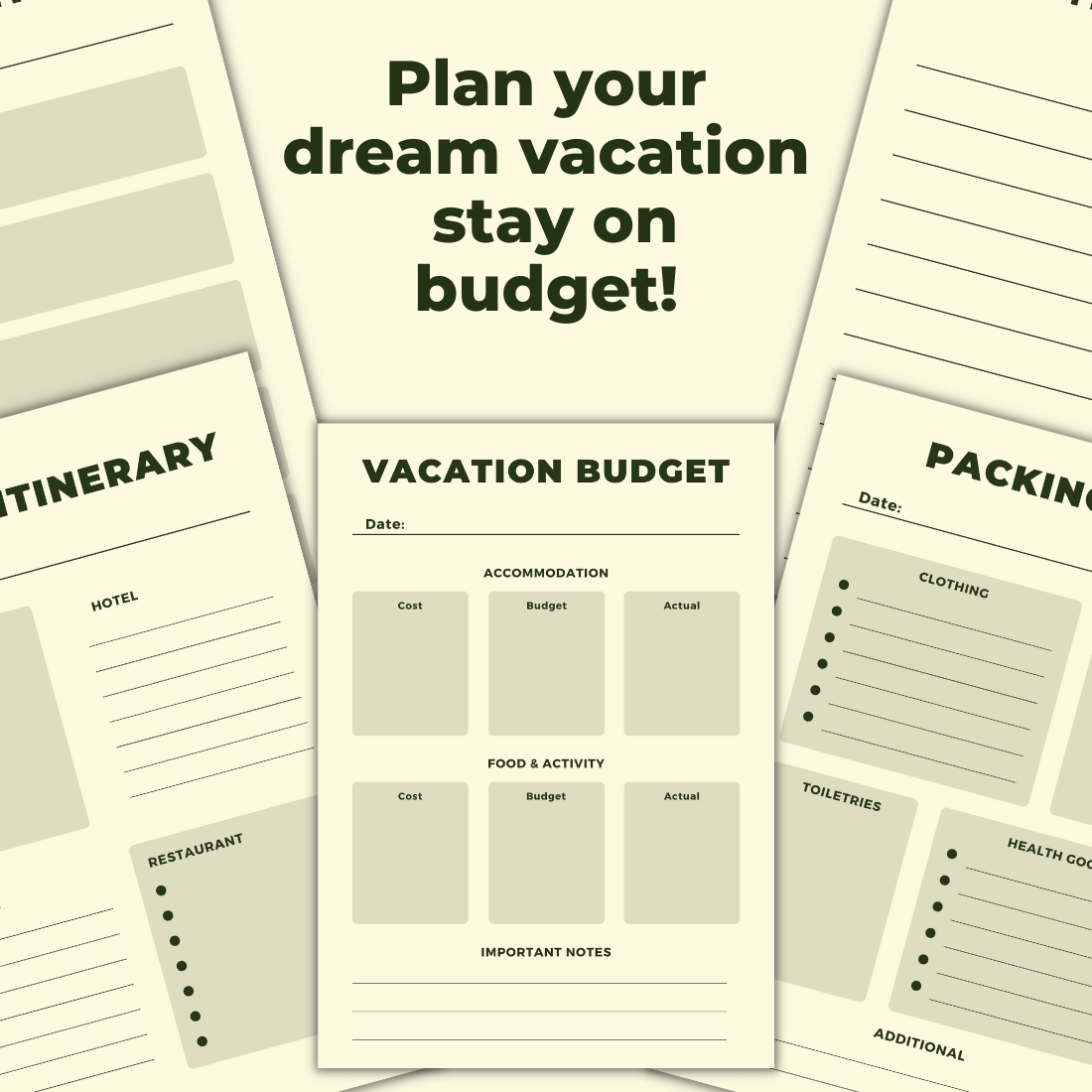 Vacation Budget Planner Template