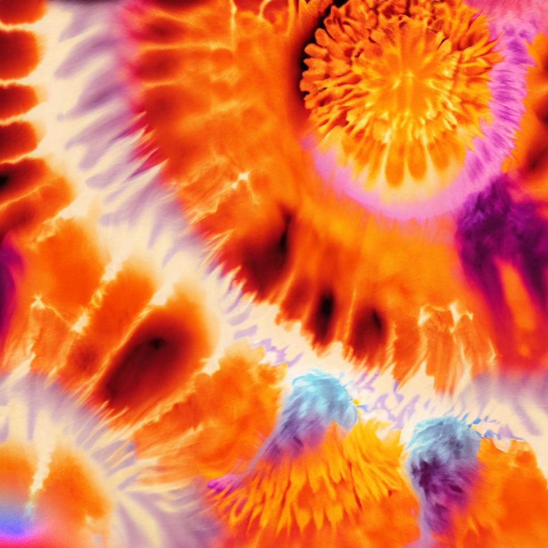 4 tie-dye background images in purple-orange cover image.