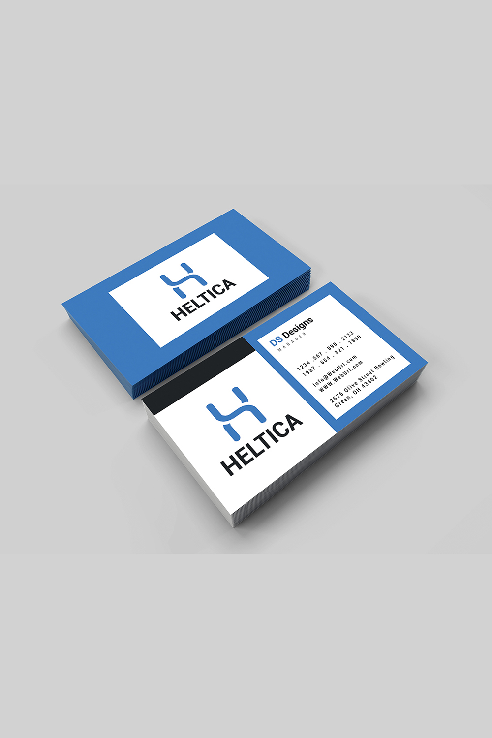 Simple and Modern Business card design pinterest preview image.