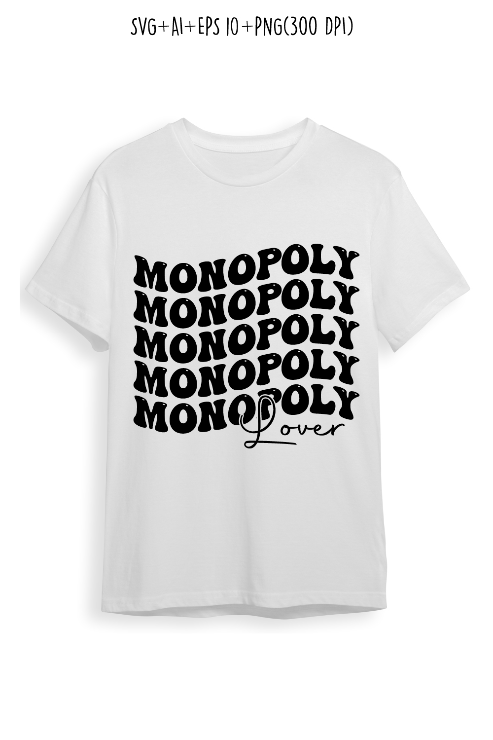 Monopoly lover typography design for t-shirts, cards, frame artwork, phone cases, bags, mugs, stickers, tumblers, print, etc pinterest preview image.