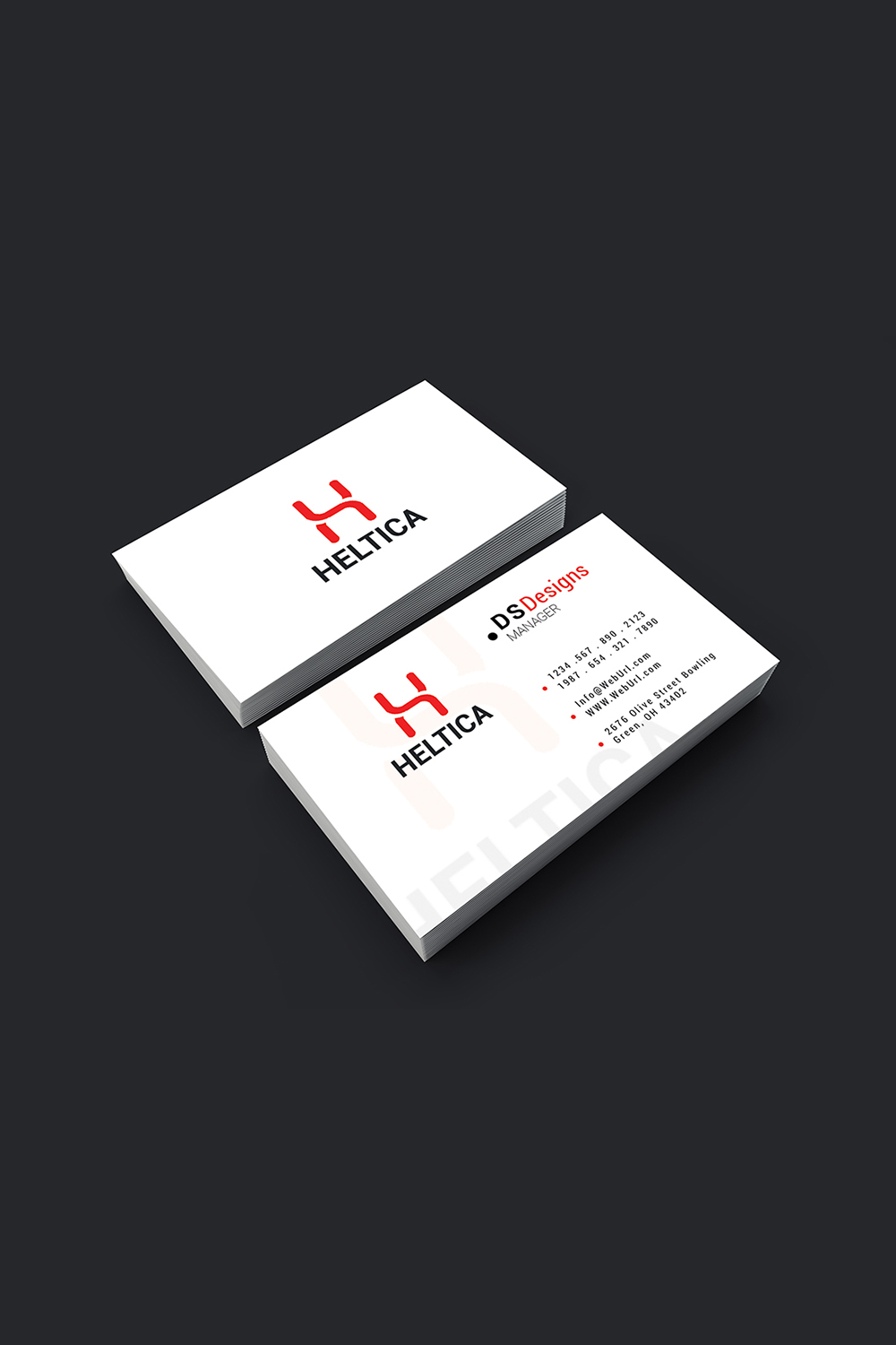 Corporate business card design pinterest preview image.