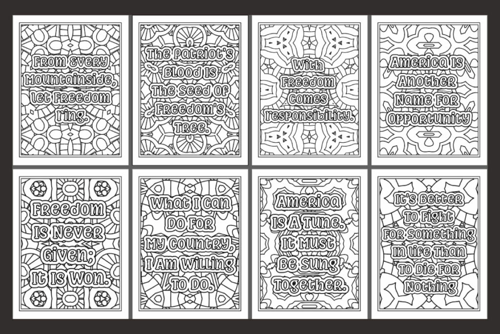Patriotic Coloring Pages for Adults KDP Coloring Book - MasterBundles