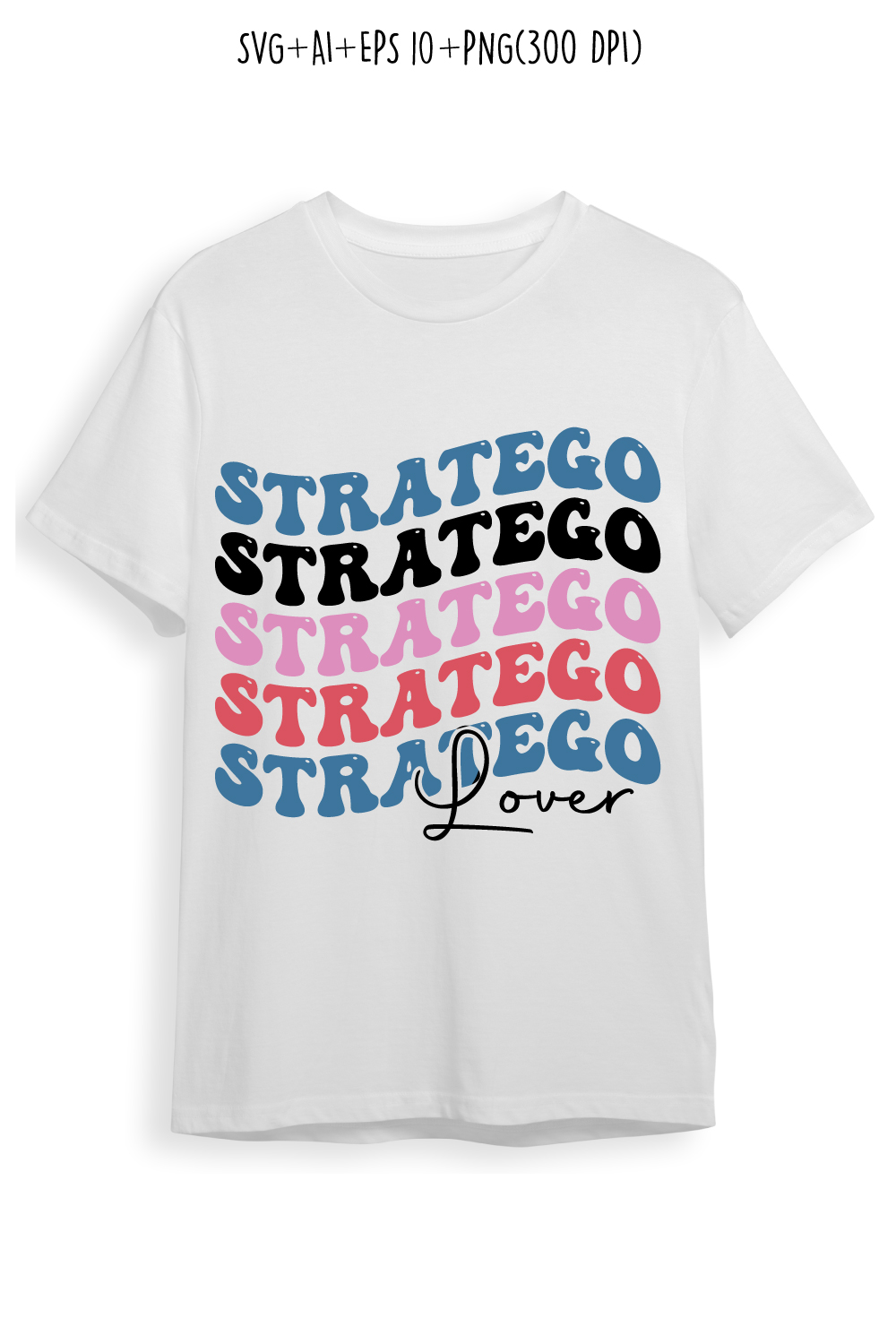 stratego lover indoor game retro typography design for t-shirts, cards, frame artwork, phone cases, bags, mugs, stickers, tumblers, print, etc pinterest preview image.