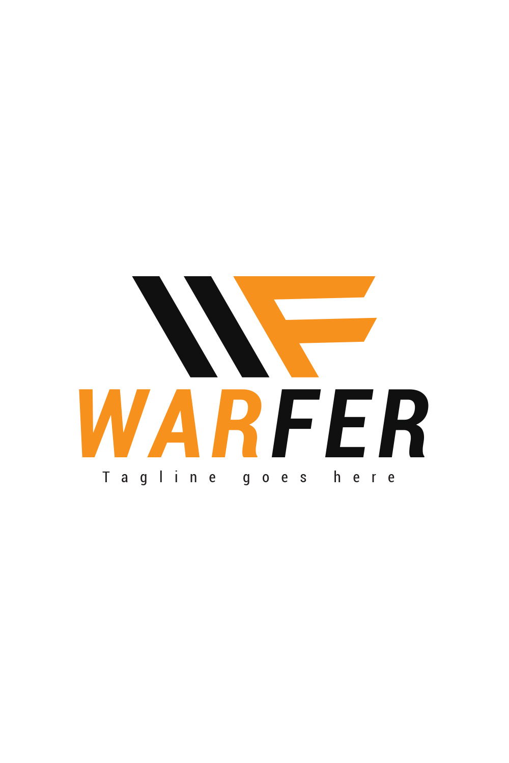 Warfer ( Letter W and F ) logo design pinterest preview image.