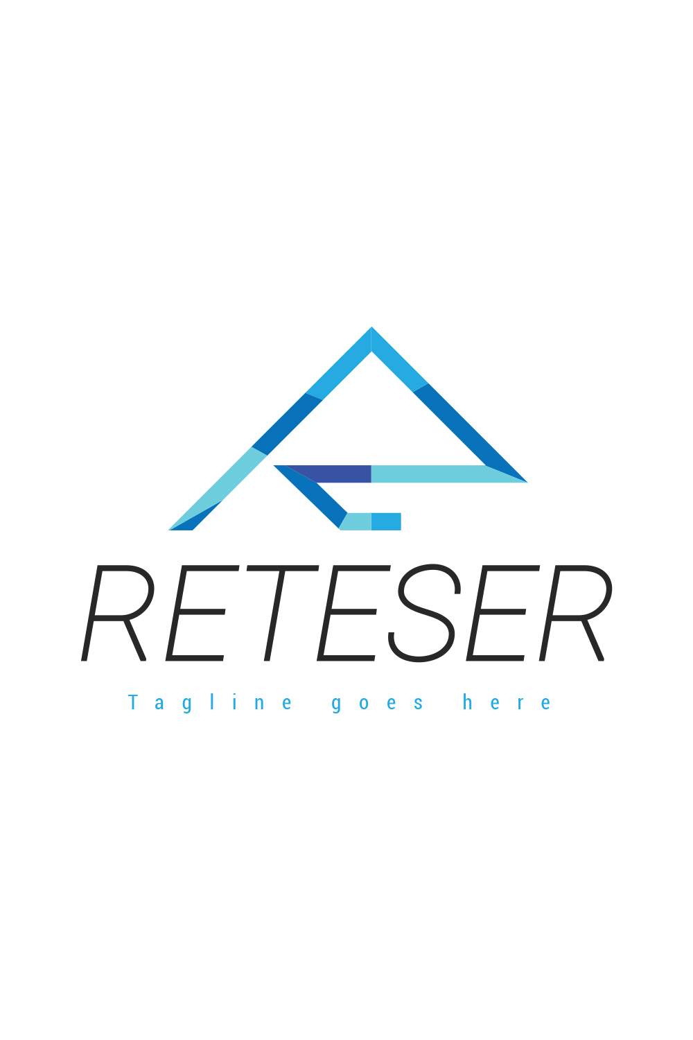 Letter R geometrical logo design pinterest preview image.