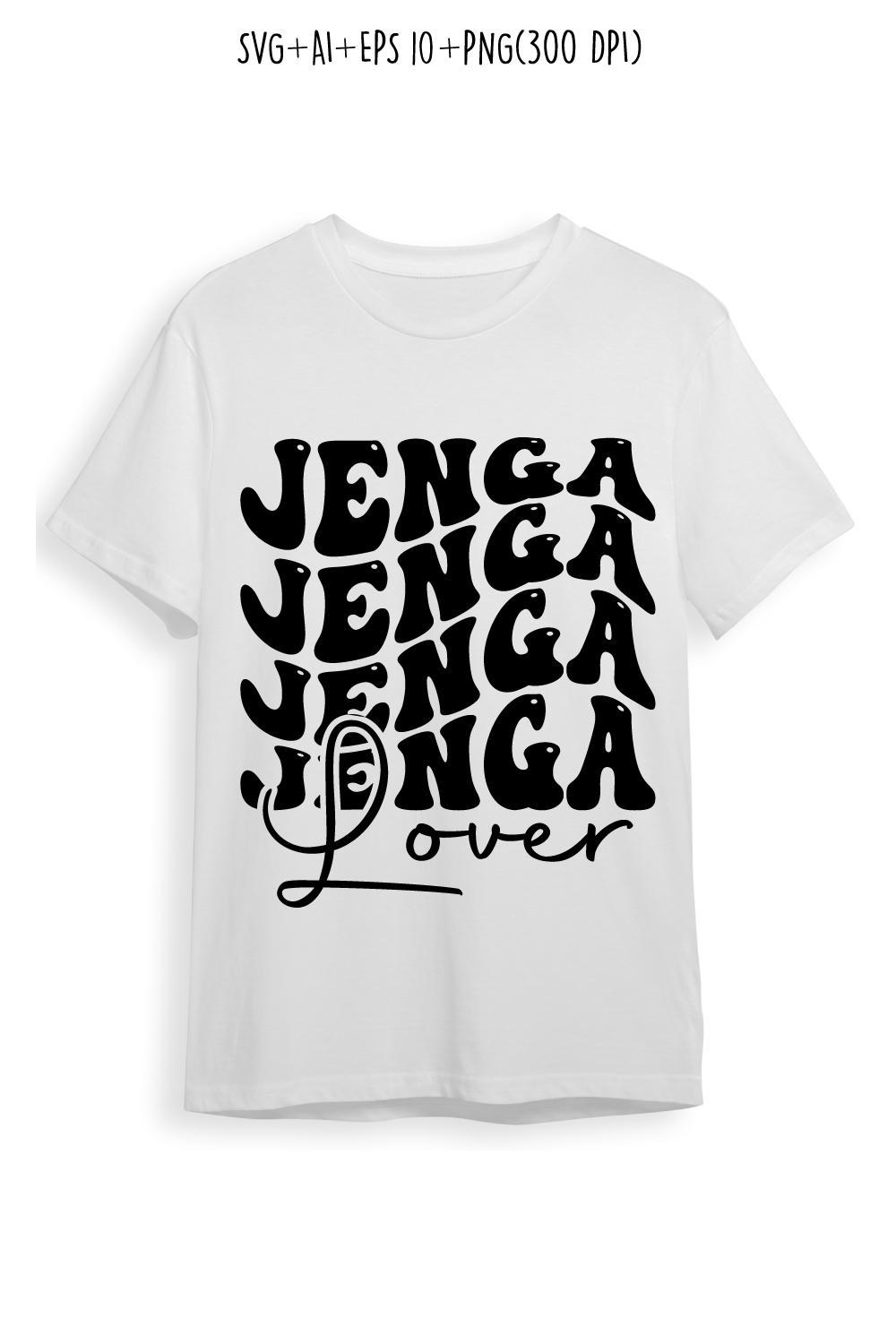 Jenga lover typography design for t-shirts, cards, frame artwork, phone cases, bags, mugs, stickers, tumblers, print, etc pinterest preview image.