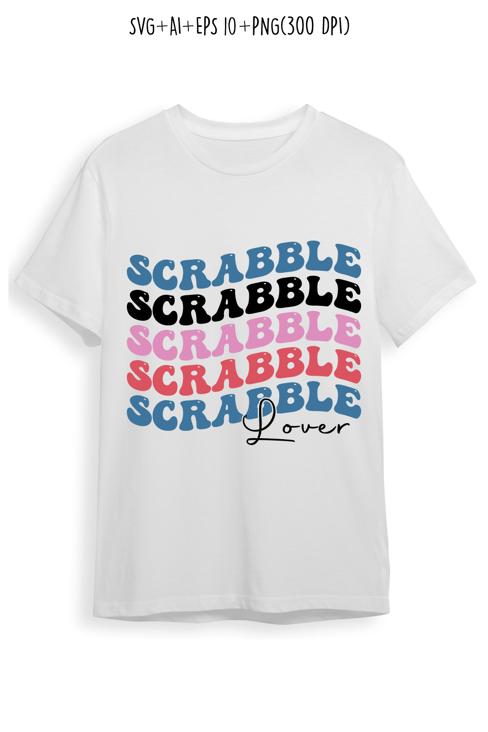 Scrabble lover indoor game retro typography design for t-shirts, cards, frame artwork, phone cases, bags, mugs, stickers, tumblers, print, etc pinterest preview image.