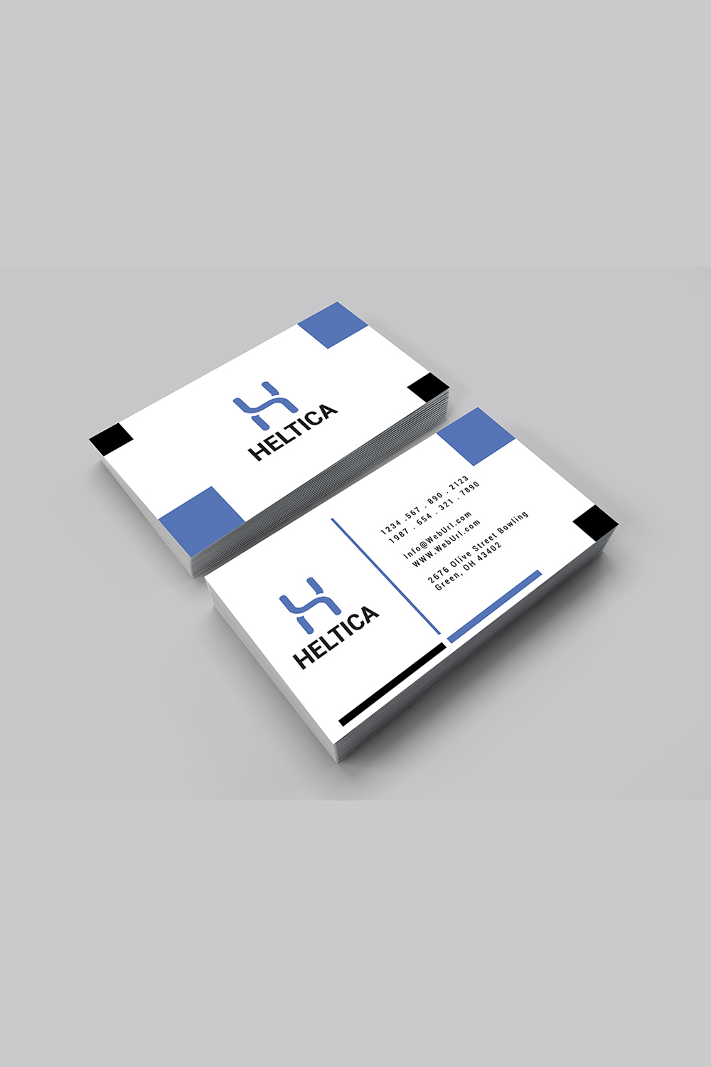 Simple corporate business card design pinterest preview image.