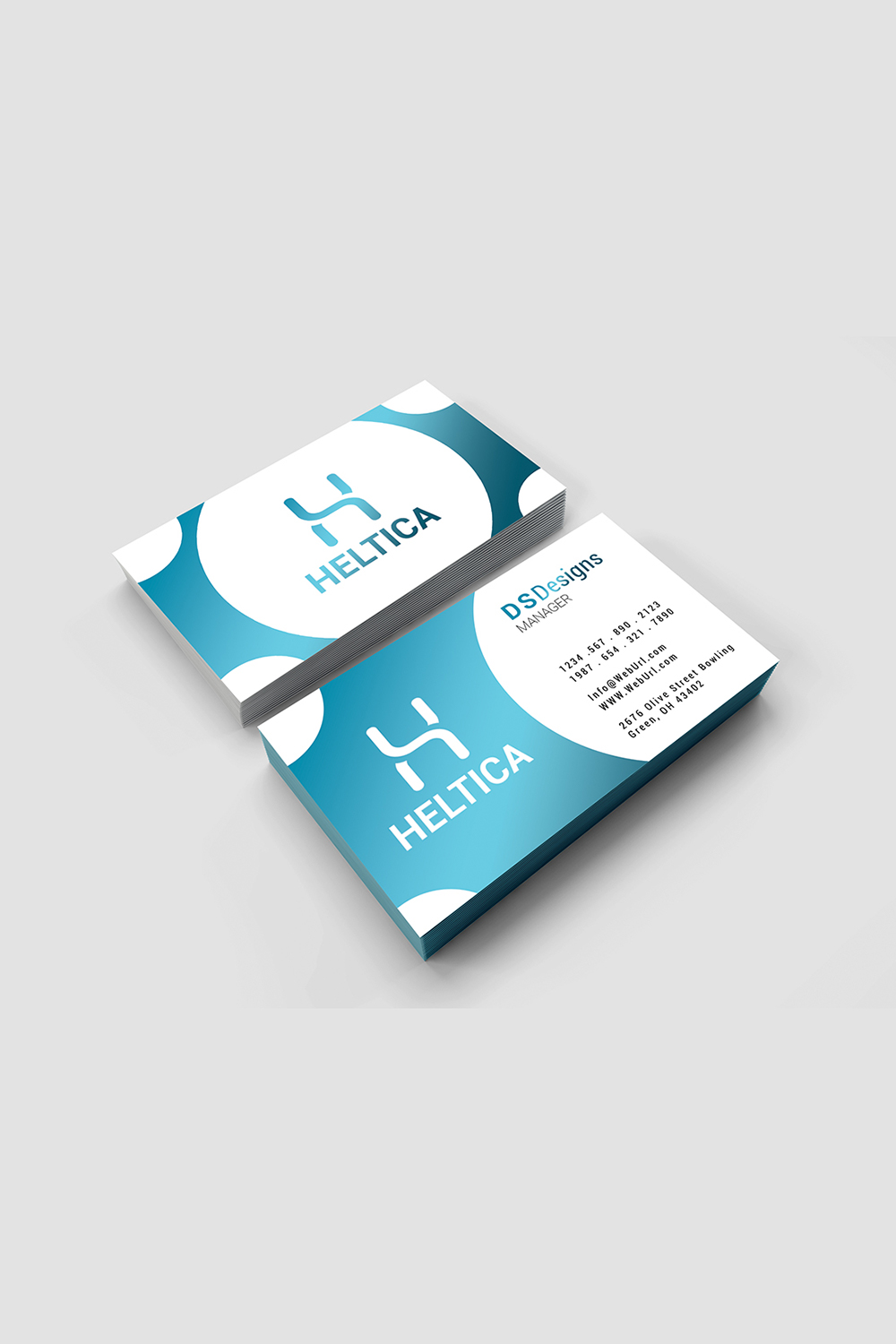 Gradient business card design pinterest preview image.