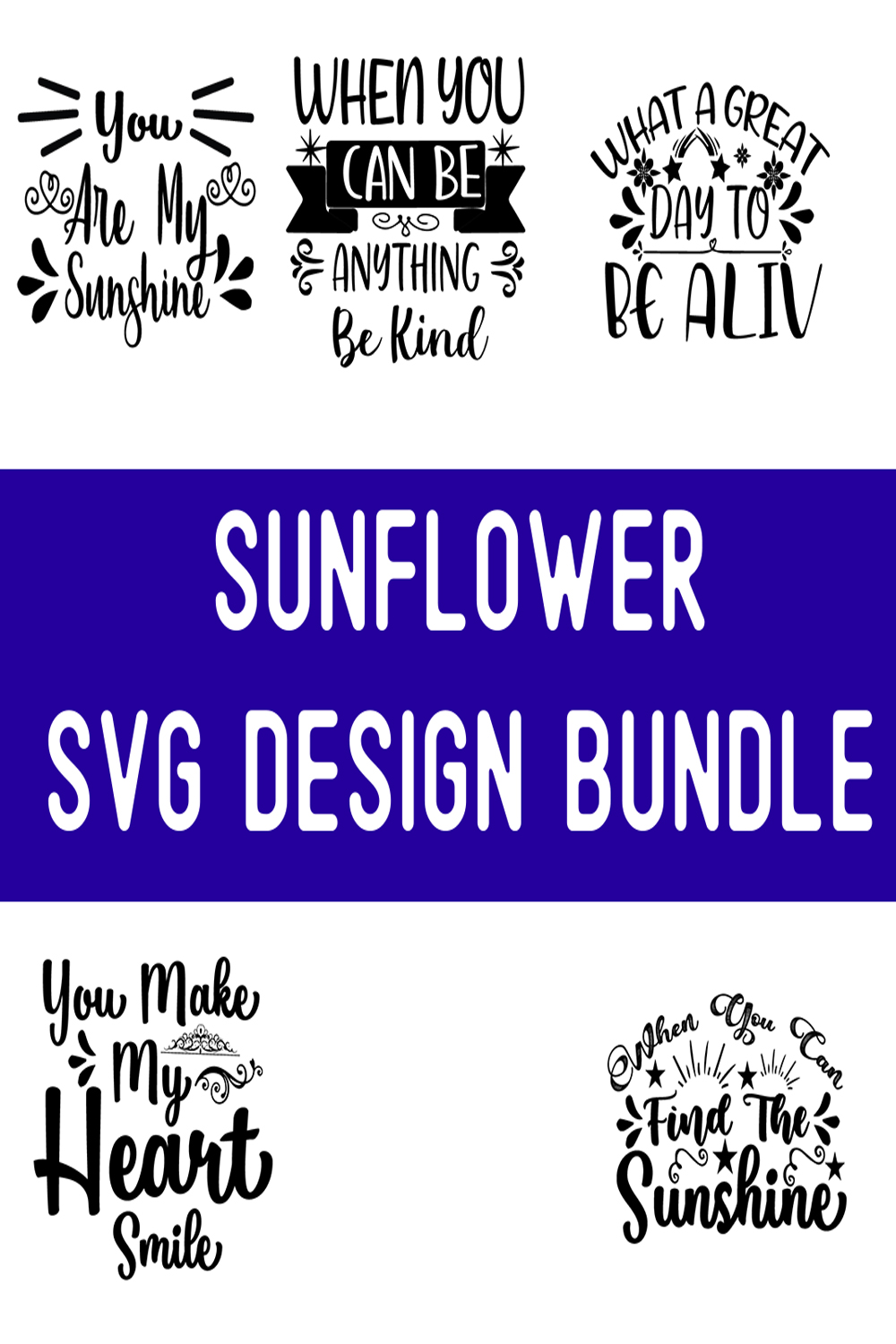 sunflower SVG Design Bundle pinterest preview image.