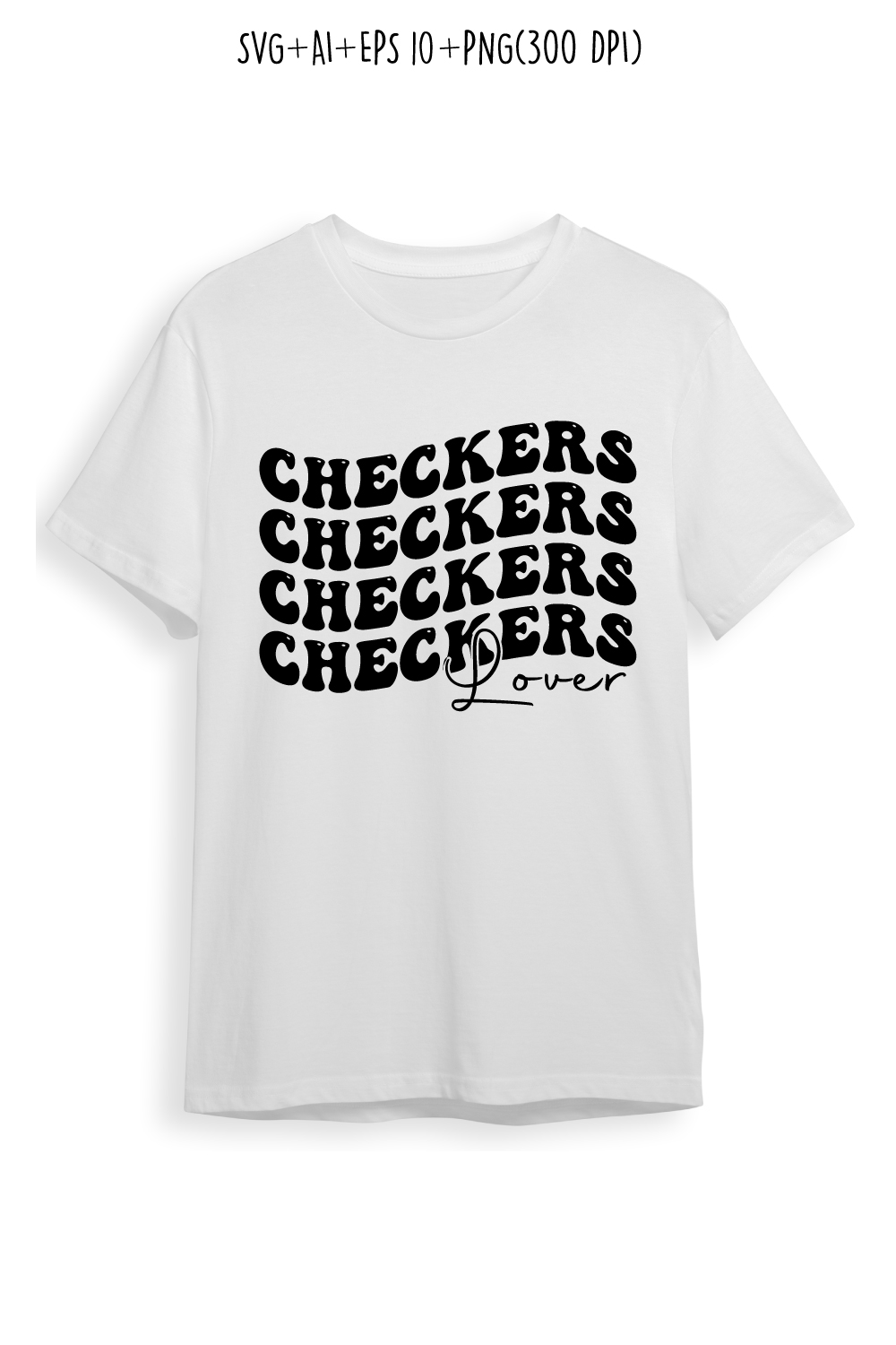 CHECKERS lover typography design for t-shirts, cards, frame artwork, phone cases, bags, mugs, stickers, tumblers, print, etc pinterest preview image.