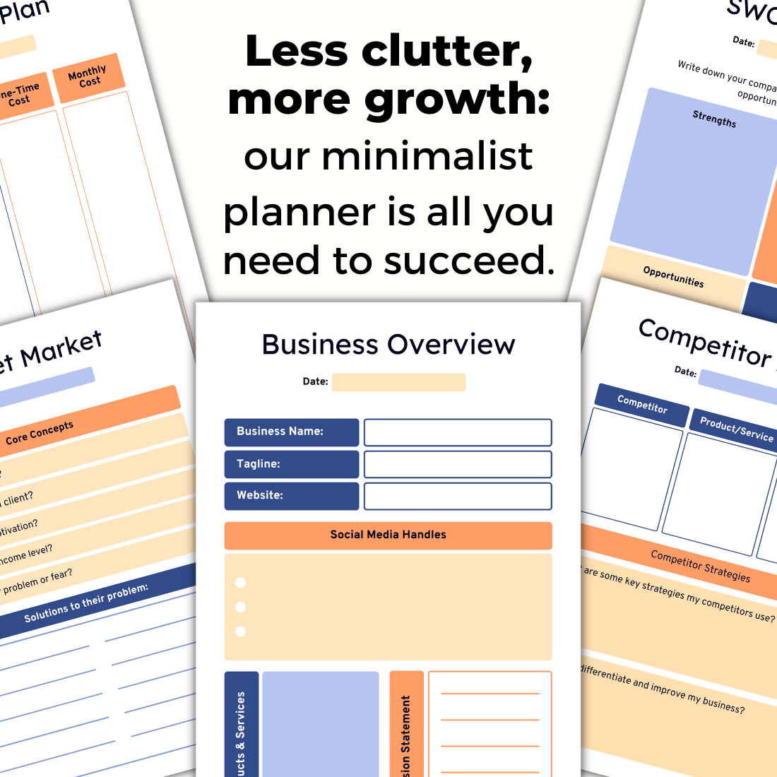 Minimalist Business Planner Canva Template preview image.