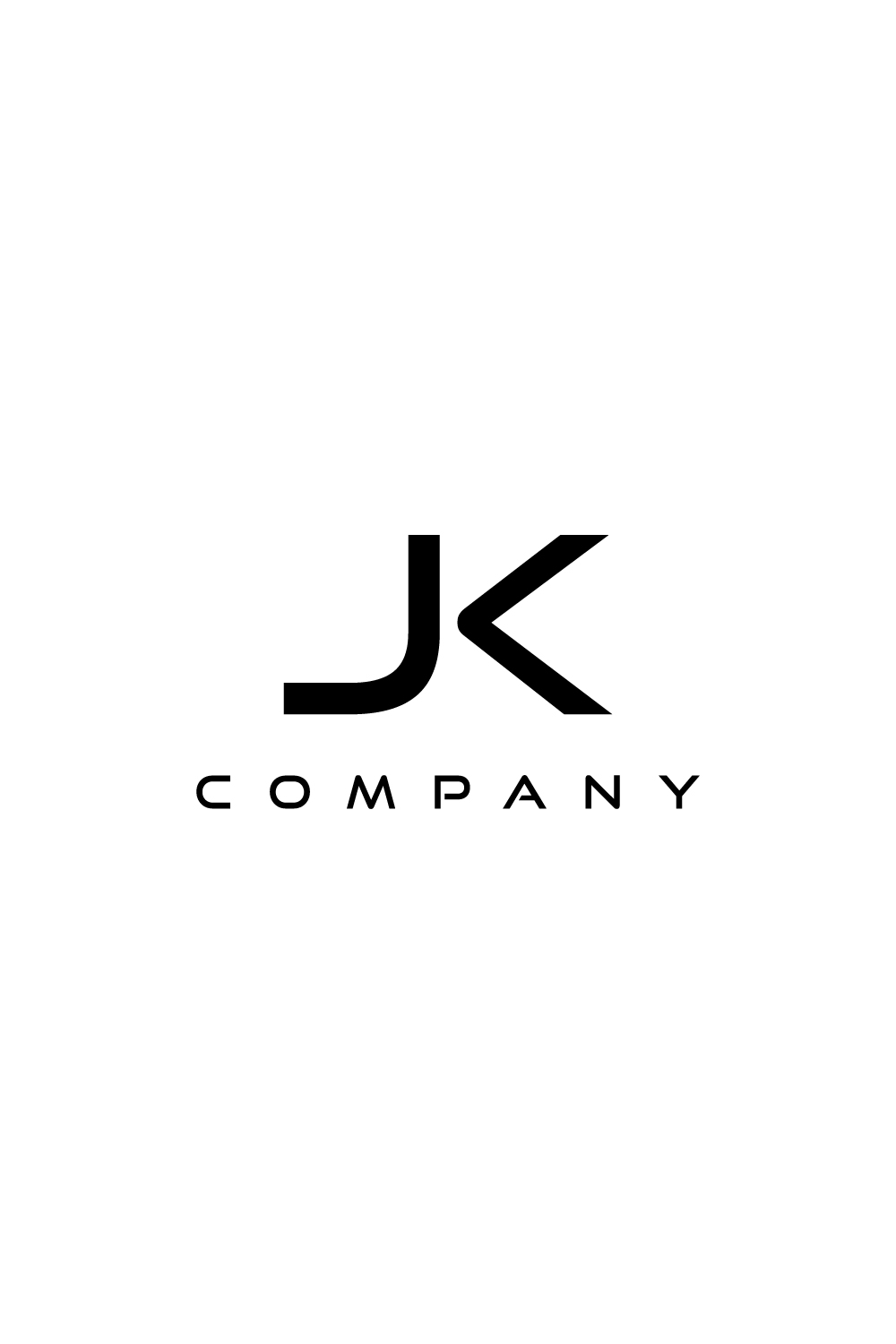 Abstract JK letter mark logo with a modern look pinterest preview image.
