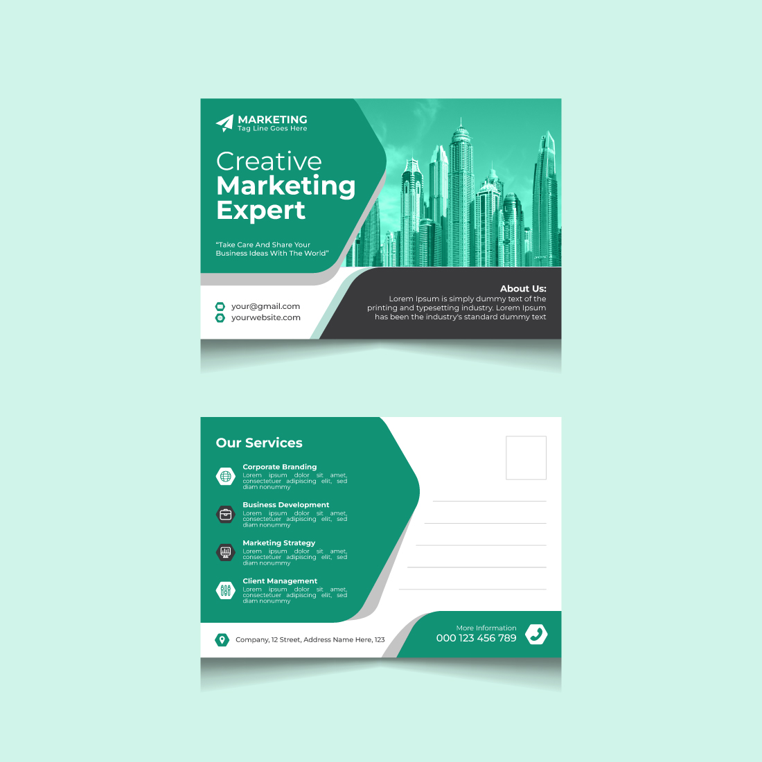 02: creative marketing postcard design templates preview image.