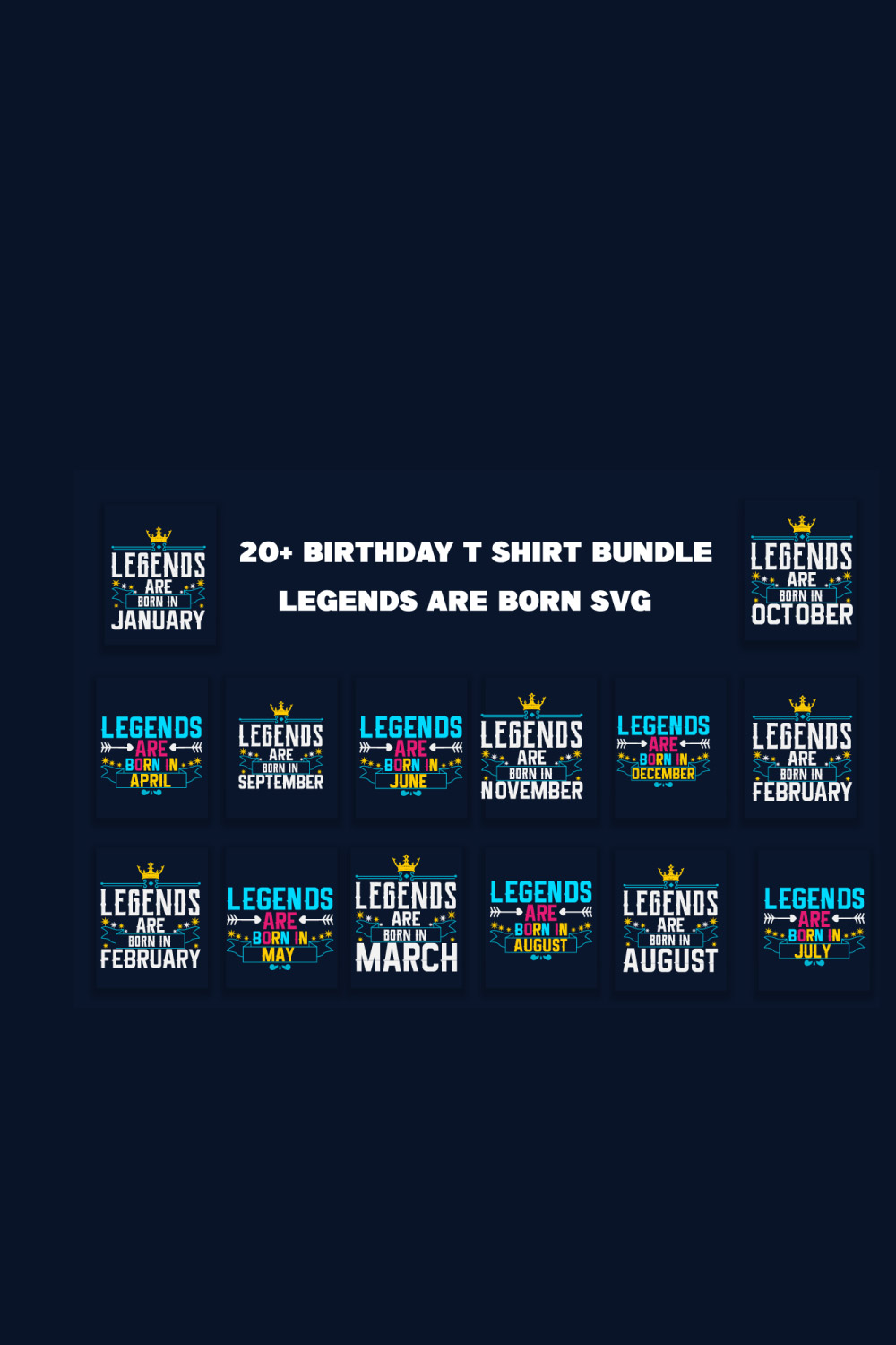 Birthday T-shirt Bundle pinterest preview image.