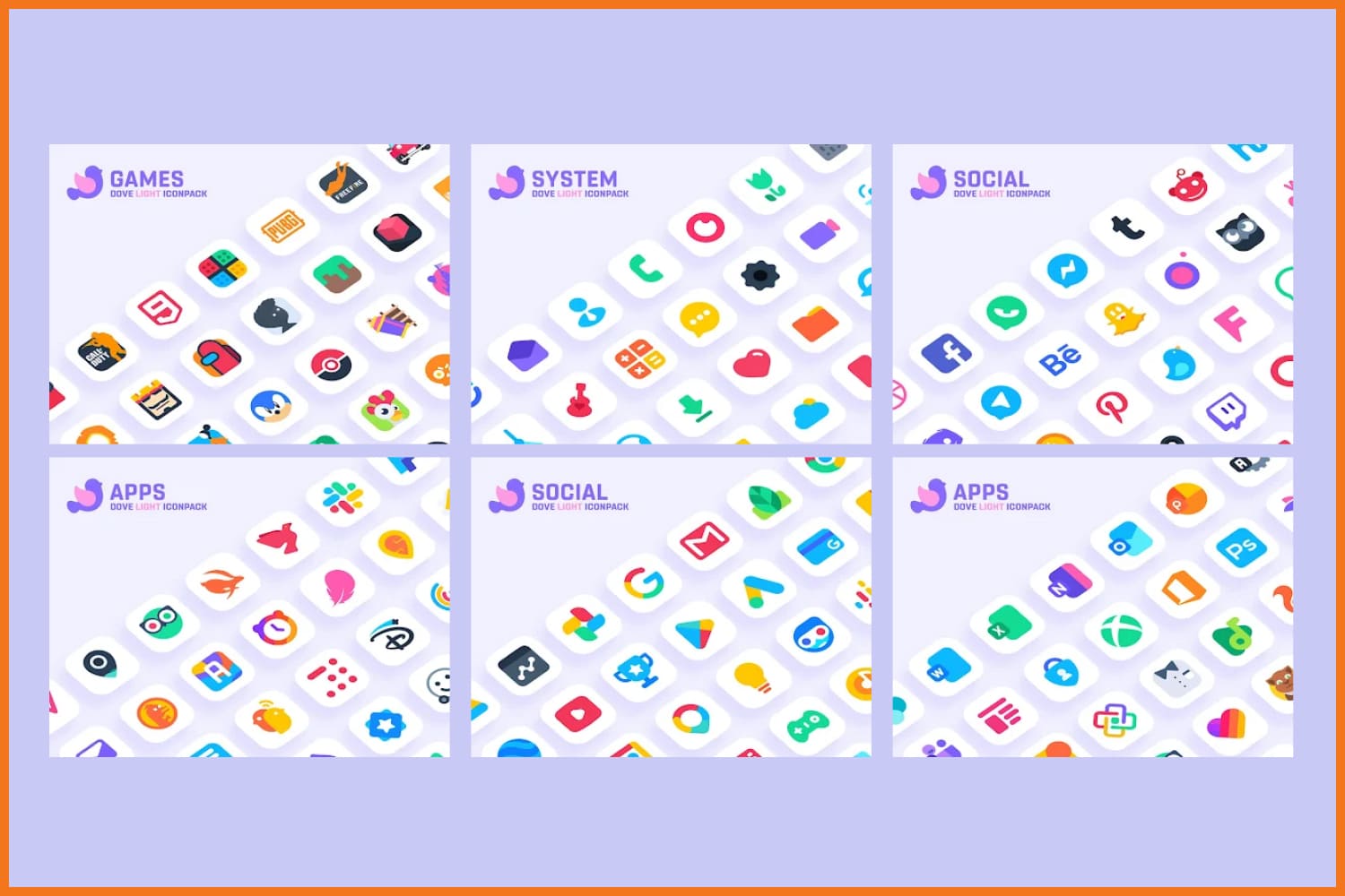 Collage of icons for applications for different needs.