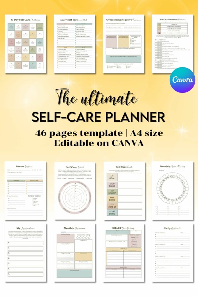 The Ultimate Self-Care Planner - Canva Templates - MasterBundles