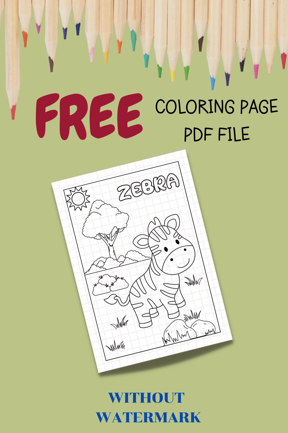 FREE ANIMAL COLORING PAGE pinterest preview image.