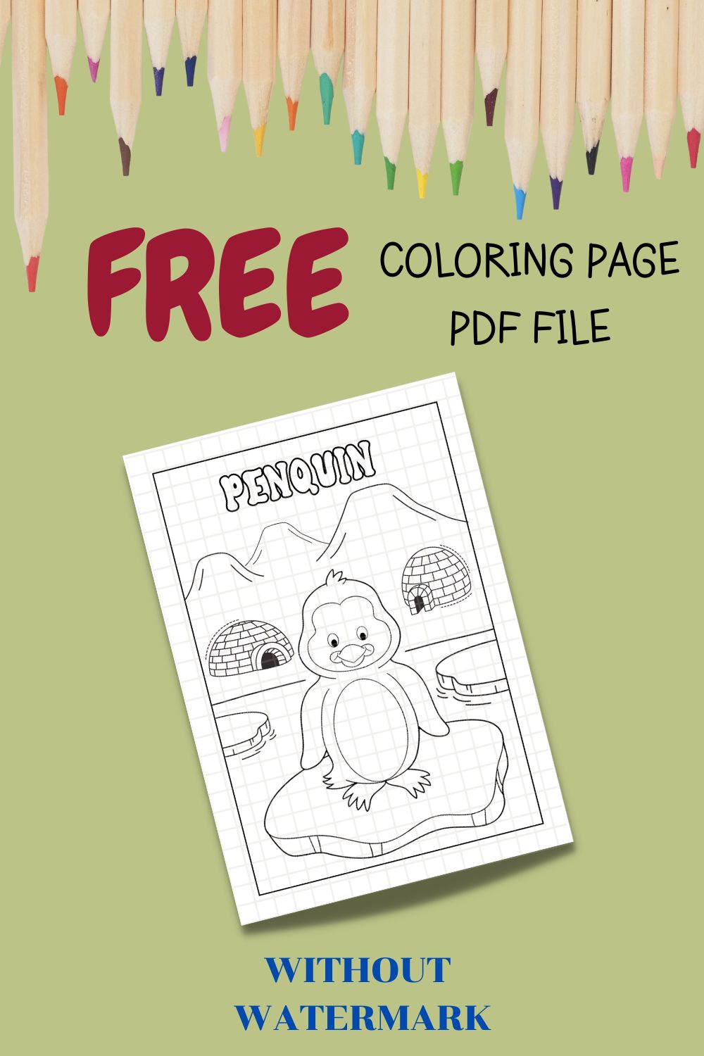 FREE ANIMAL COLORING PAGE pinterest preview image.