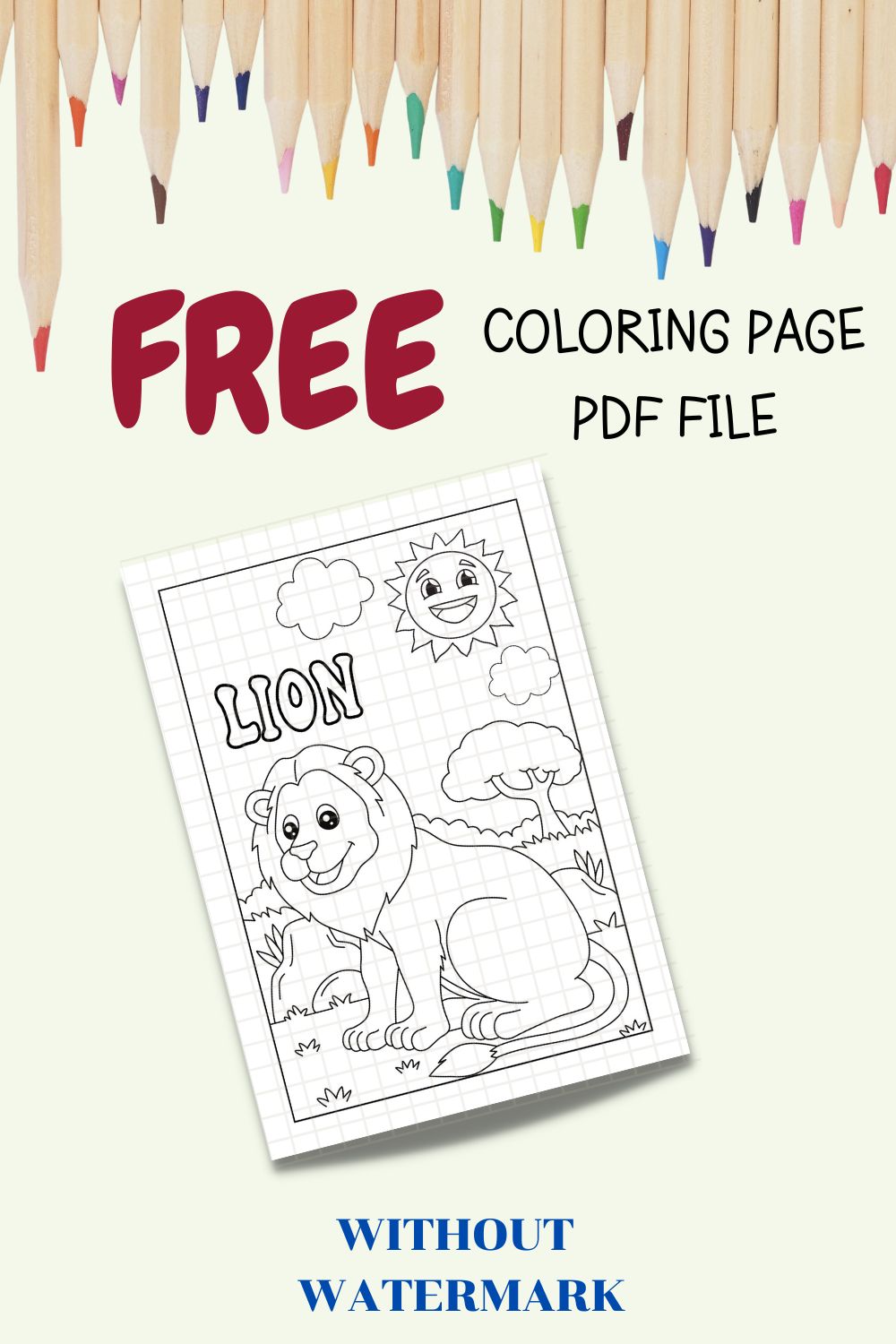 FREE ANIMAL COLORING PAGE pinterest preview image.