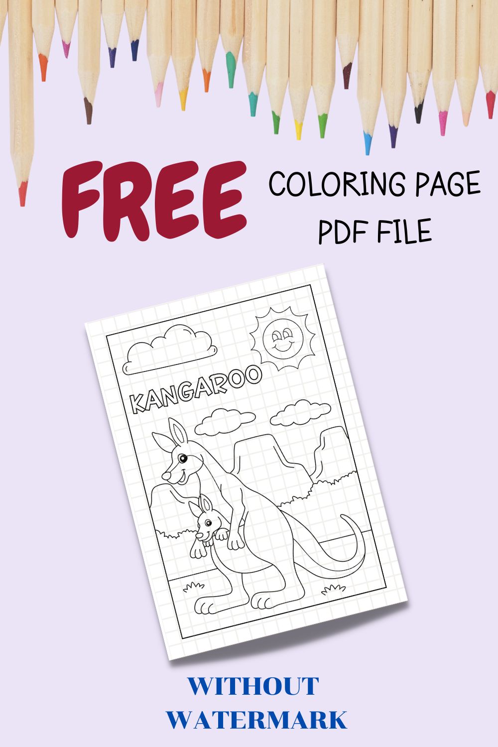 FREE ANIMAL COLORING PAGE pinterest preview image.