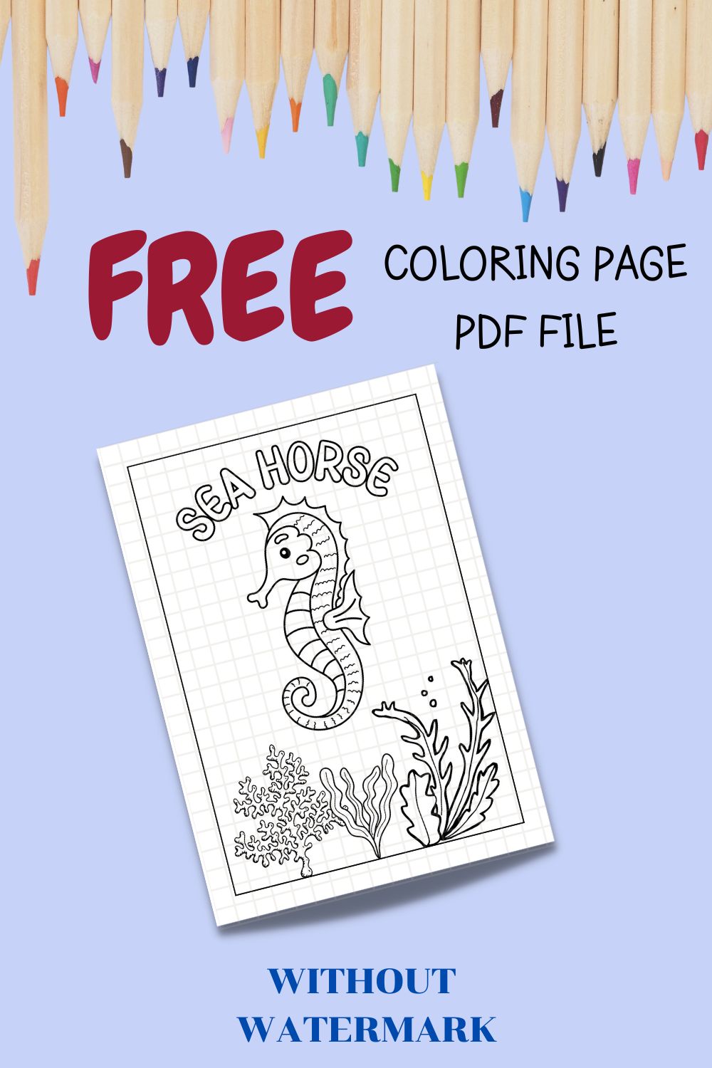 FREE ANIMAL COLORING PAGE pinterest preview image.