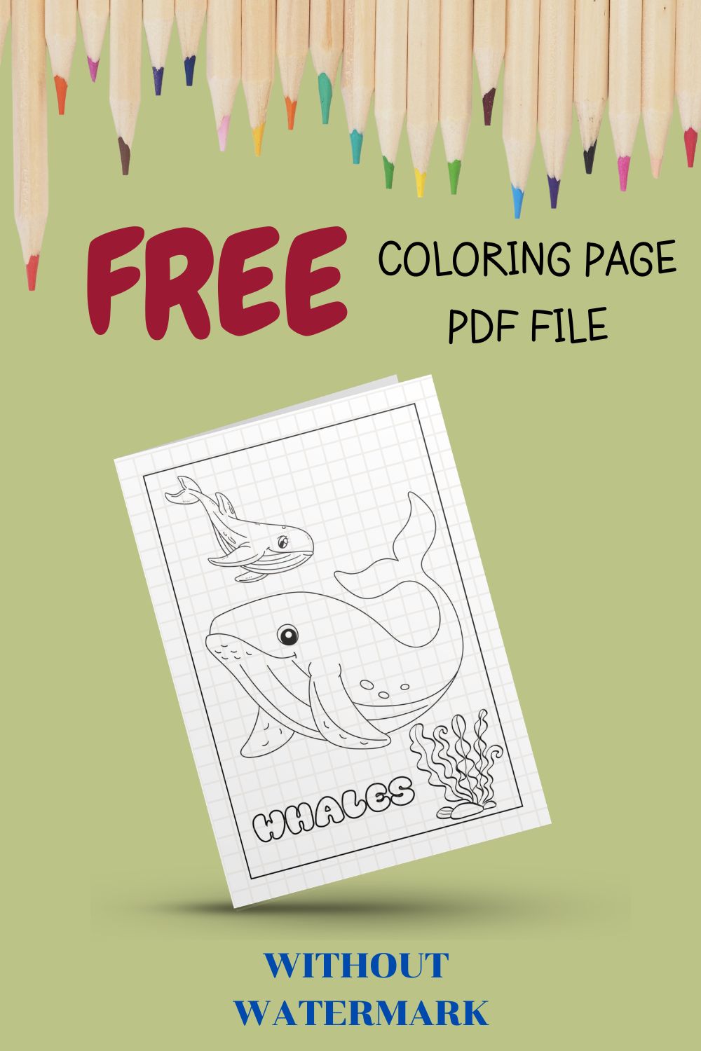 Free Animal Coloring Page pinterest preview image.