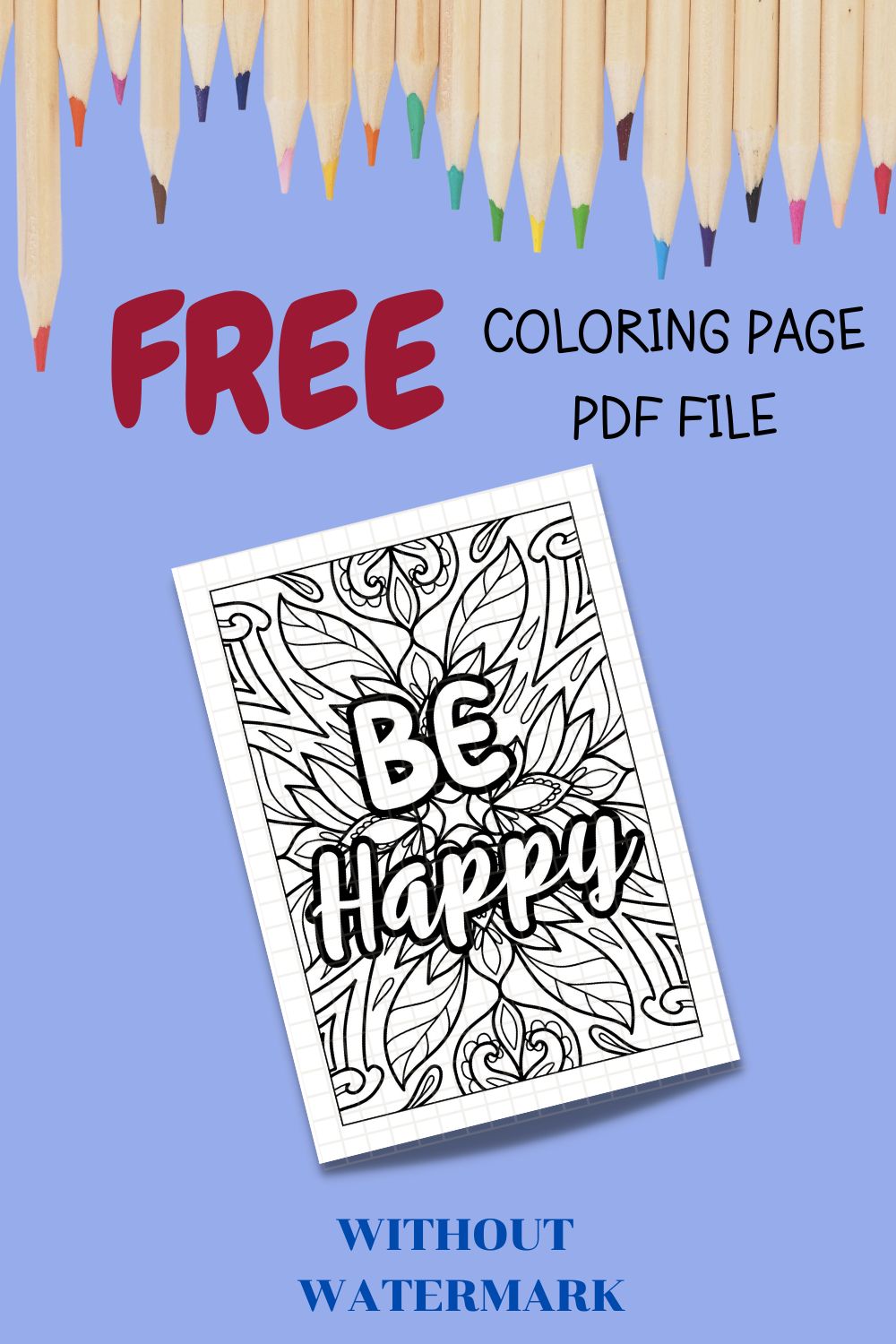 FREE MOTIVATION QUOTE COLORING PAGE pinterest preview image.