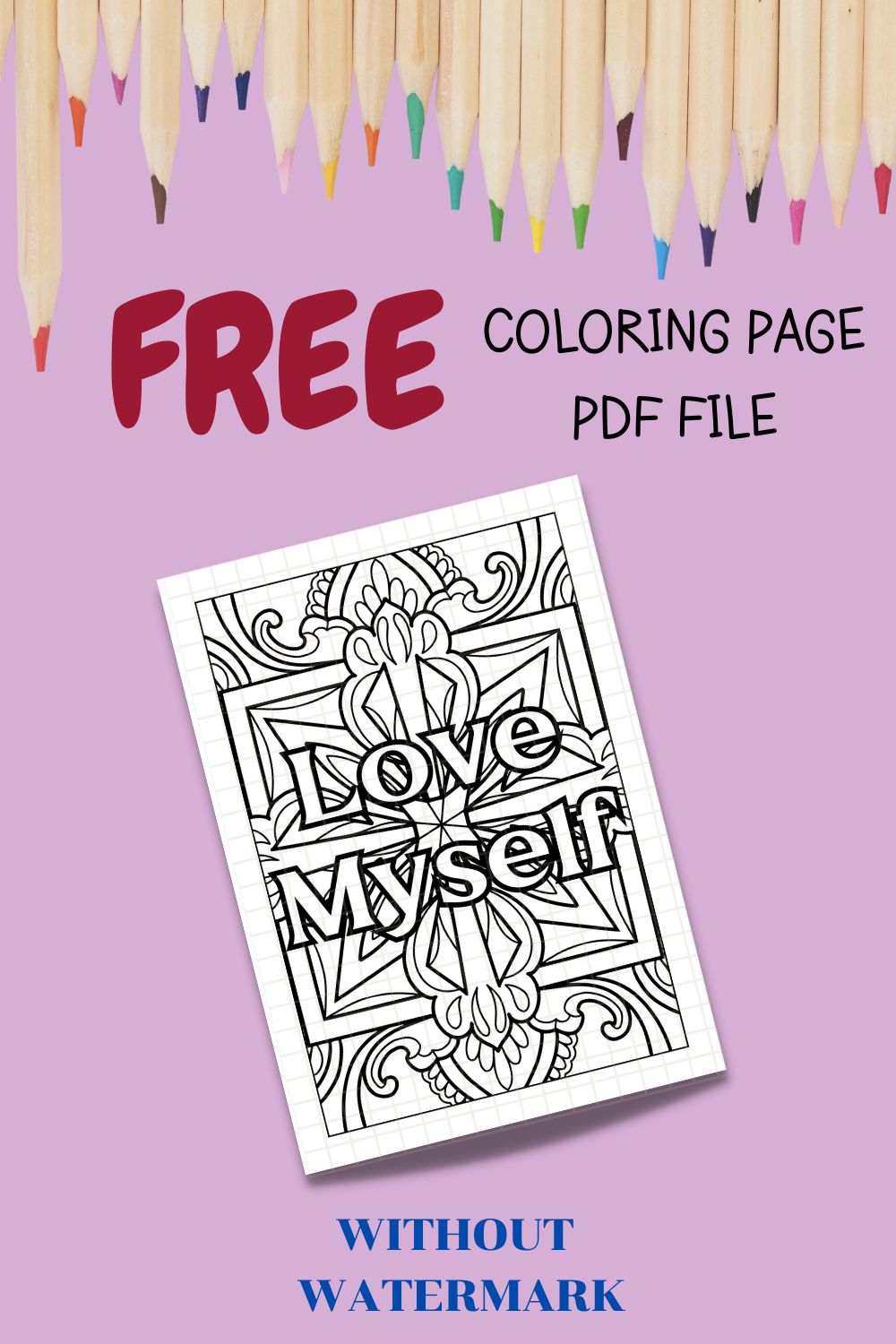 FREE MOTIVATION QUOTE COLORING PAGE pinterest preview image.