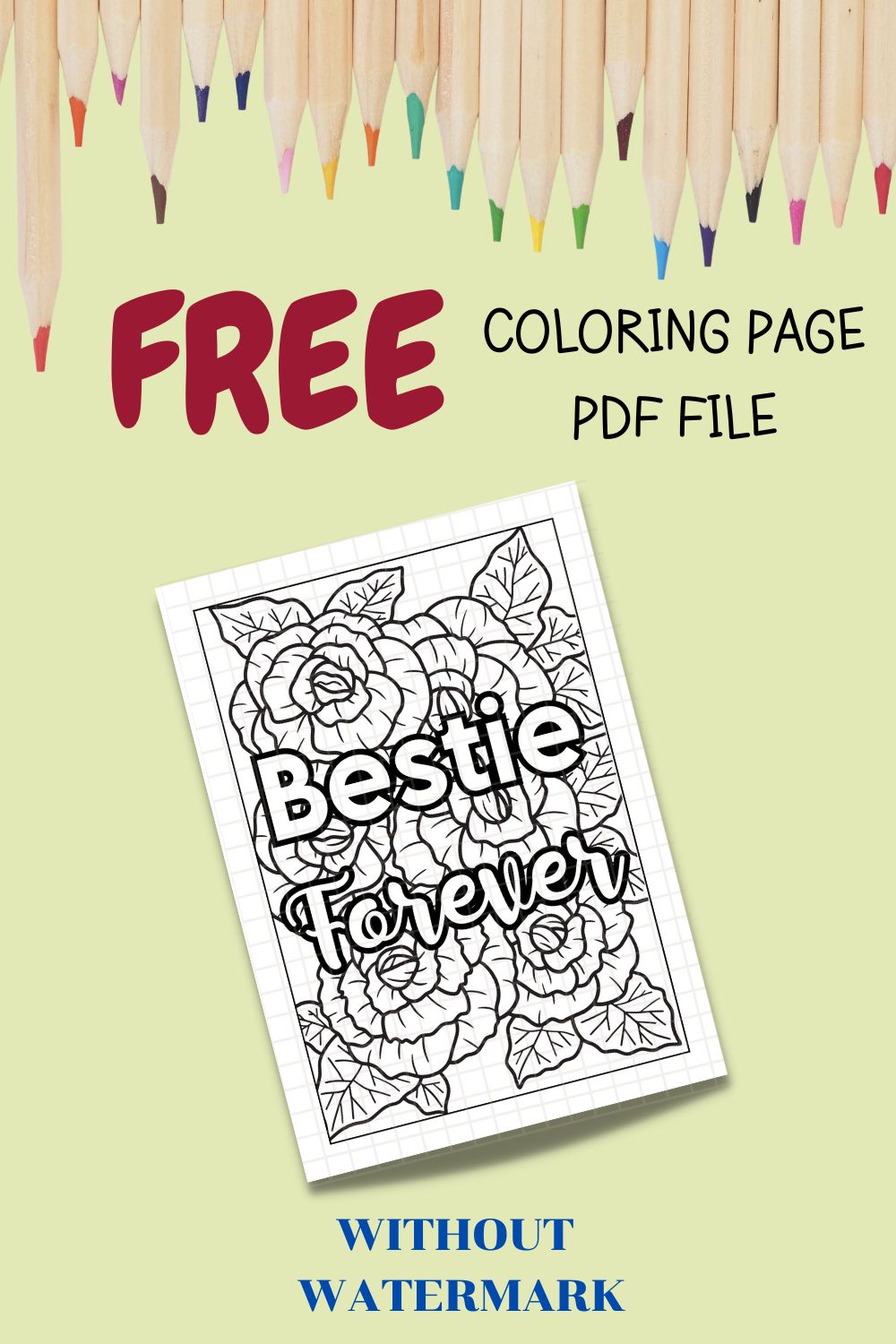 FREE MOTIVATION QUOTE COLORING PAGE pinterest preview image.