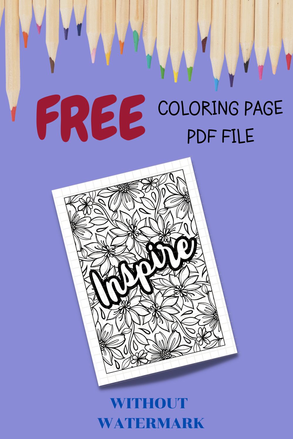 FREE MOTIVATION QUOTE COLORING PAGE pinterest preview image.