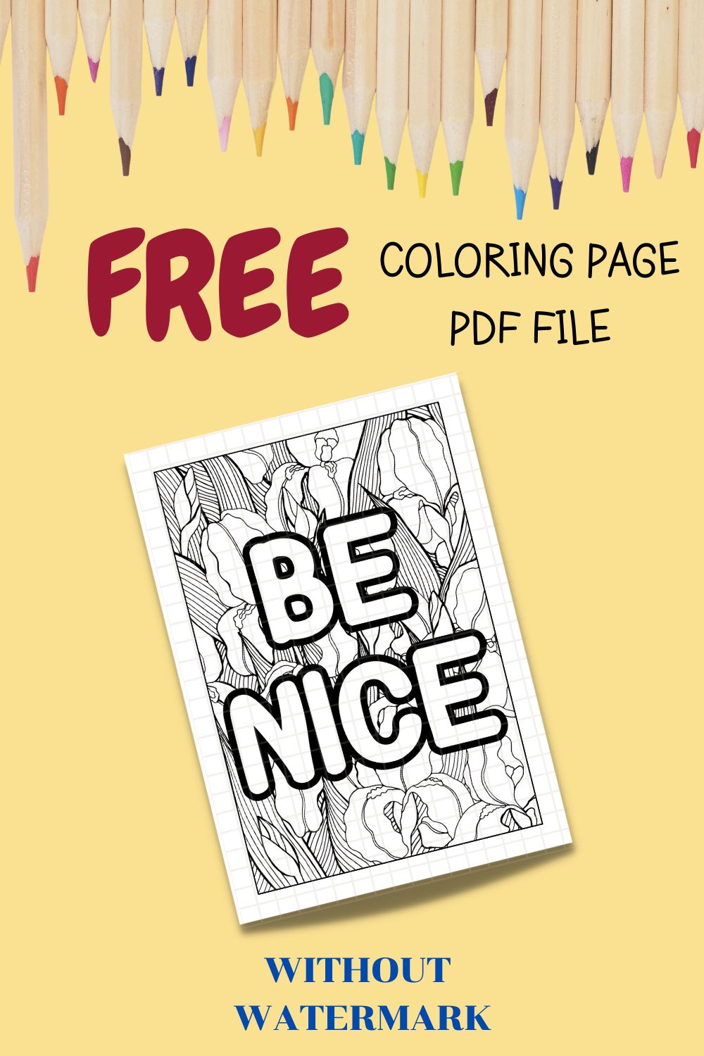 FREE MOTIVATION QUOTE COLORING PAGE pinterest preview image.