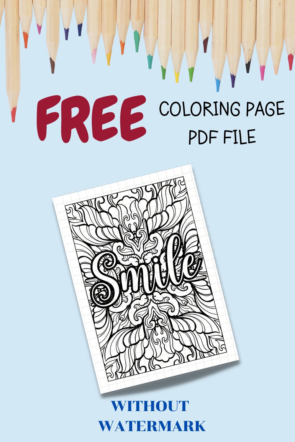 FREE MOTIVATION QUOTE COLORING PAGE pinterest preview image.