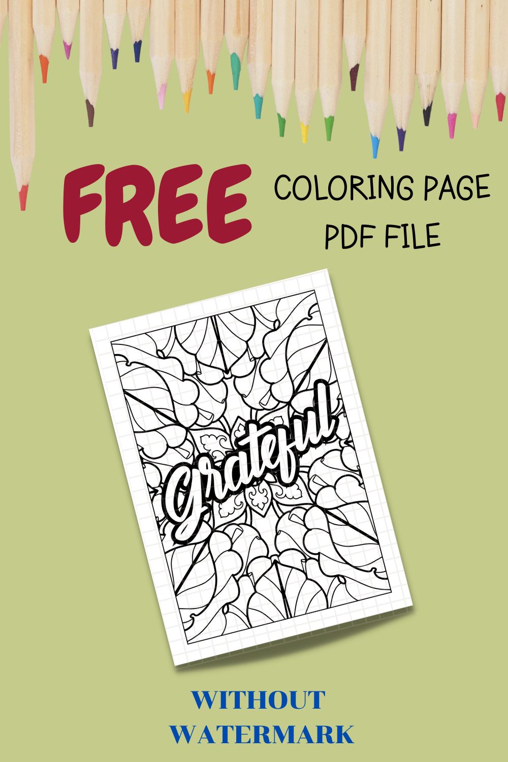 FREE MOTIVATION QUOTE COLORING PAGE pinterest preview image.